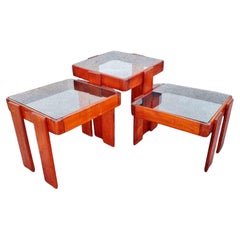 Set of 3 Nesting Tables Designed by Gianfranco Frattini for Meblo, Italy 70s