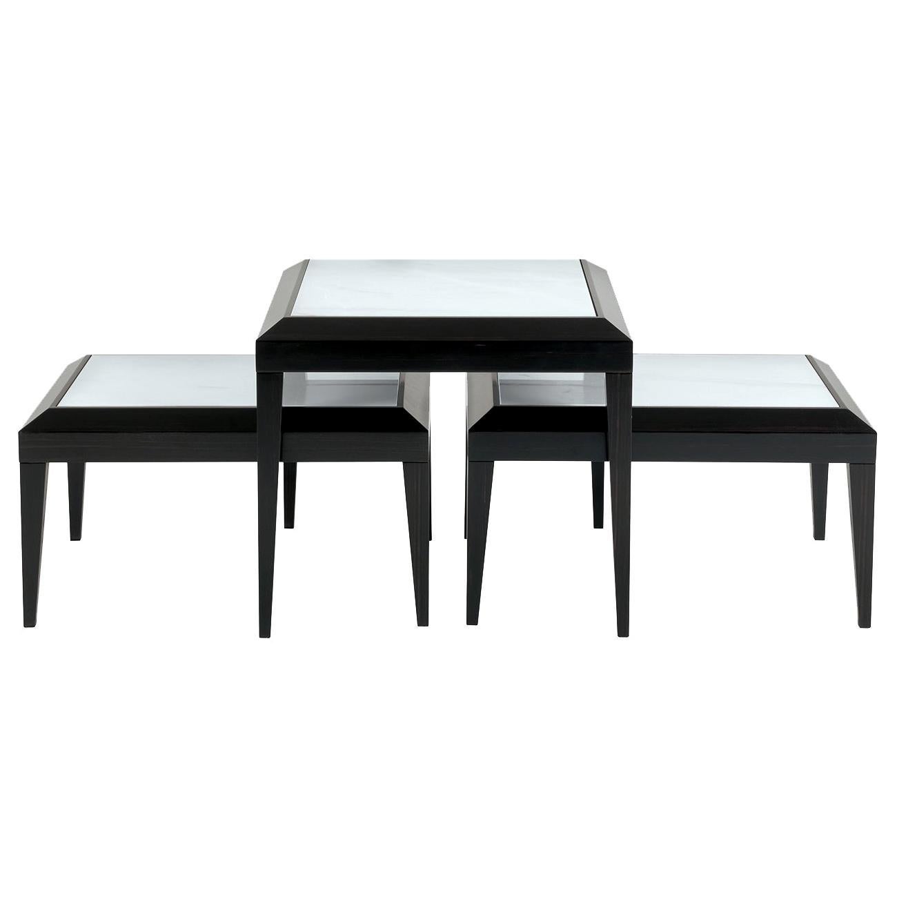 Set of 3 Nesting Tables in Black