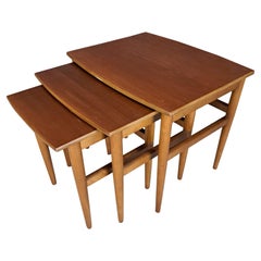 Set of 3 Nesting Tables in Teak Wood, Denmark, 1960