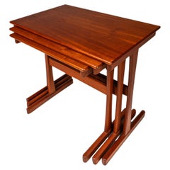 Satz von 3 Nisttischen, Kai Kristiansen, Vildbjerg Møbelfabrik, Dänemark, 1960er Jahre