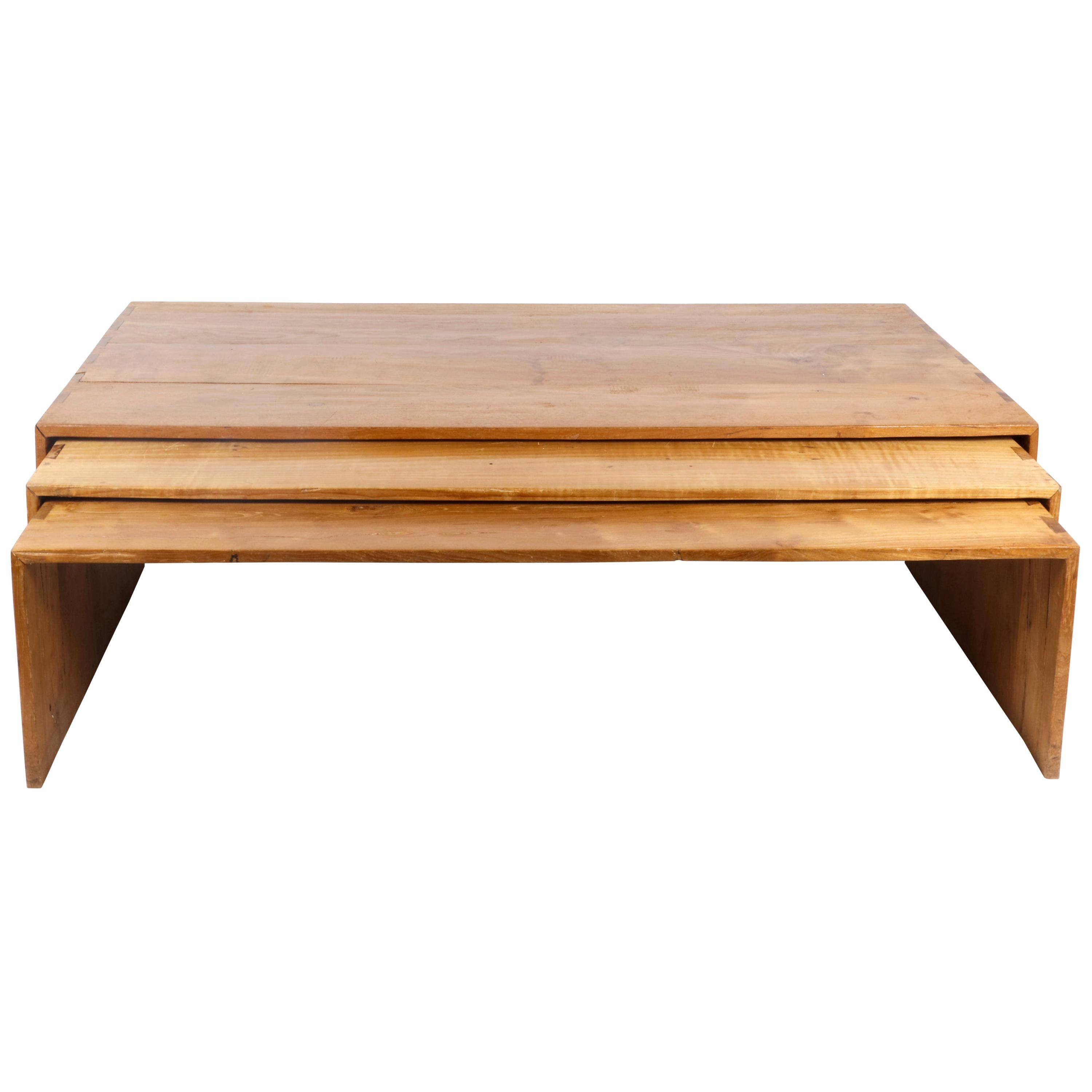 Set of 3 Nesting Wooden Coffee Tables