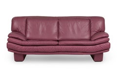 Set of 3 Nicoletti Salotti for Interline Italia c. 1980's Leather Sectional Sofa