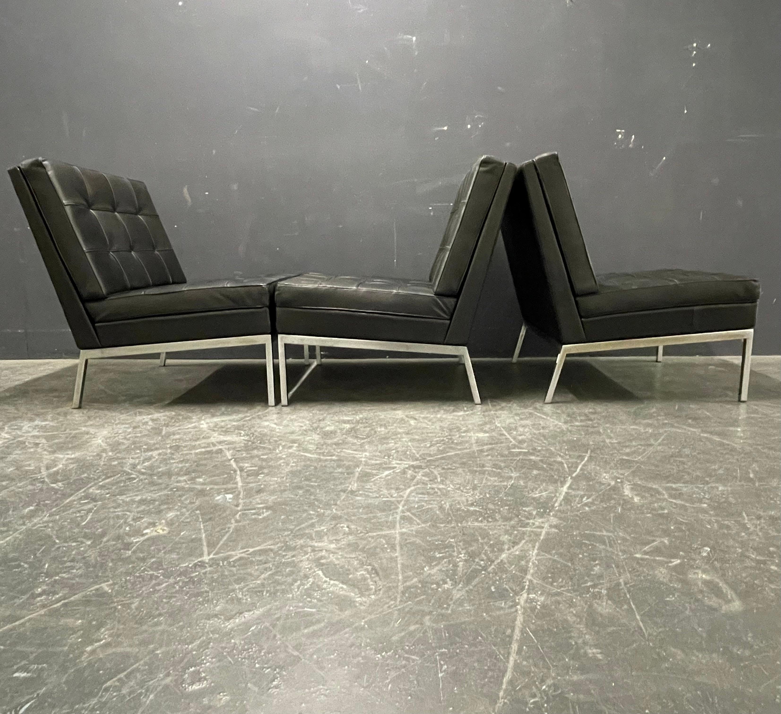 set of 3 no.65 lounge chairs by florence knoll 6