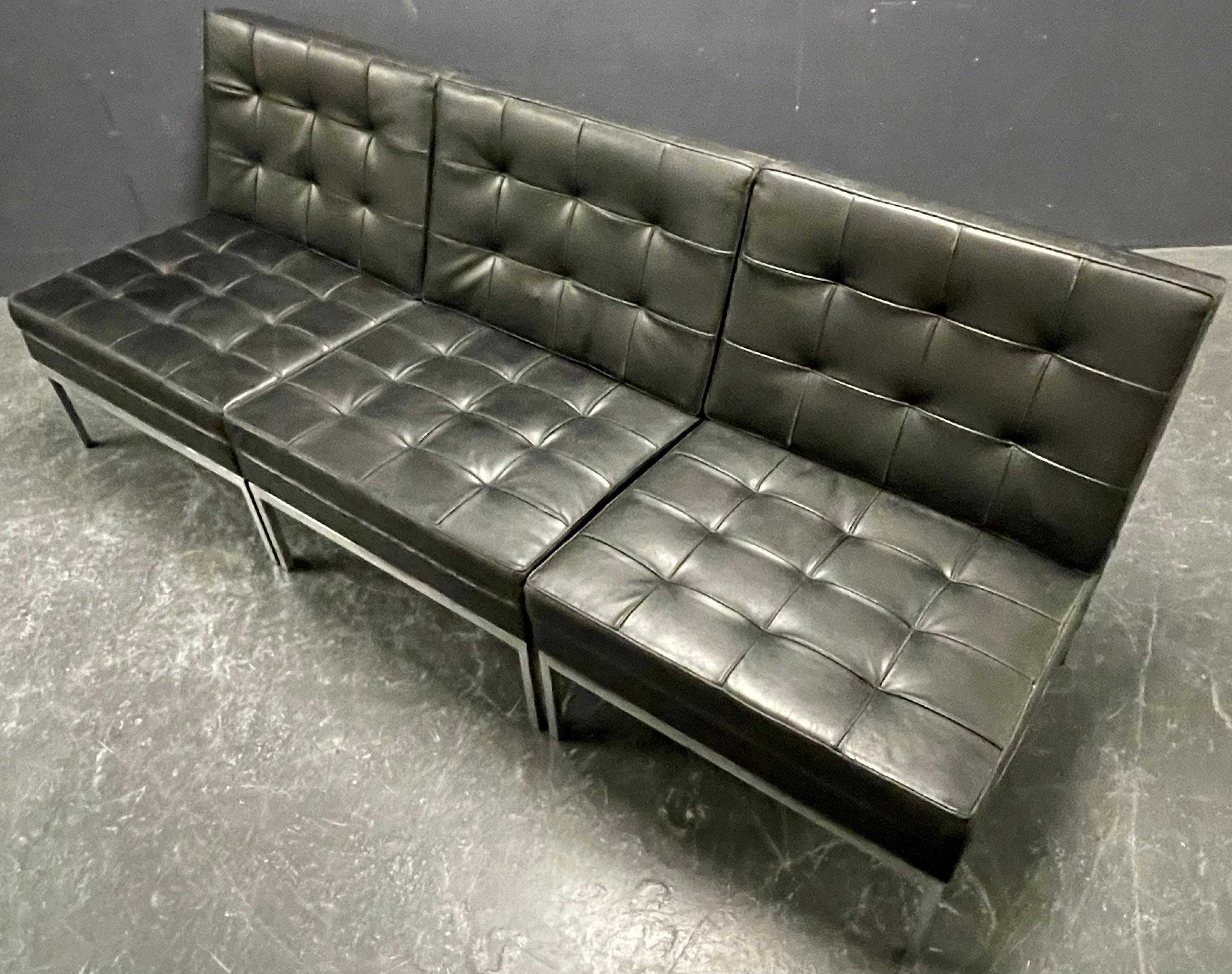 American set of 3 no.65 lounge chairs by florence knoll