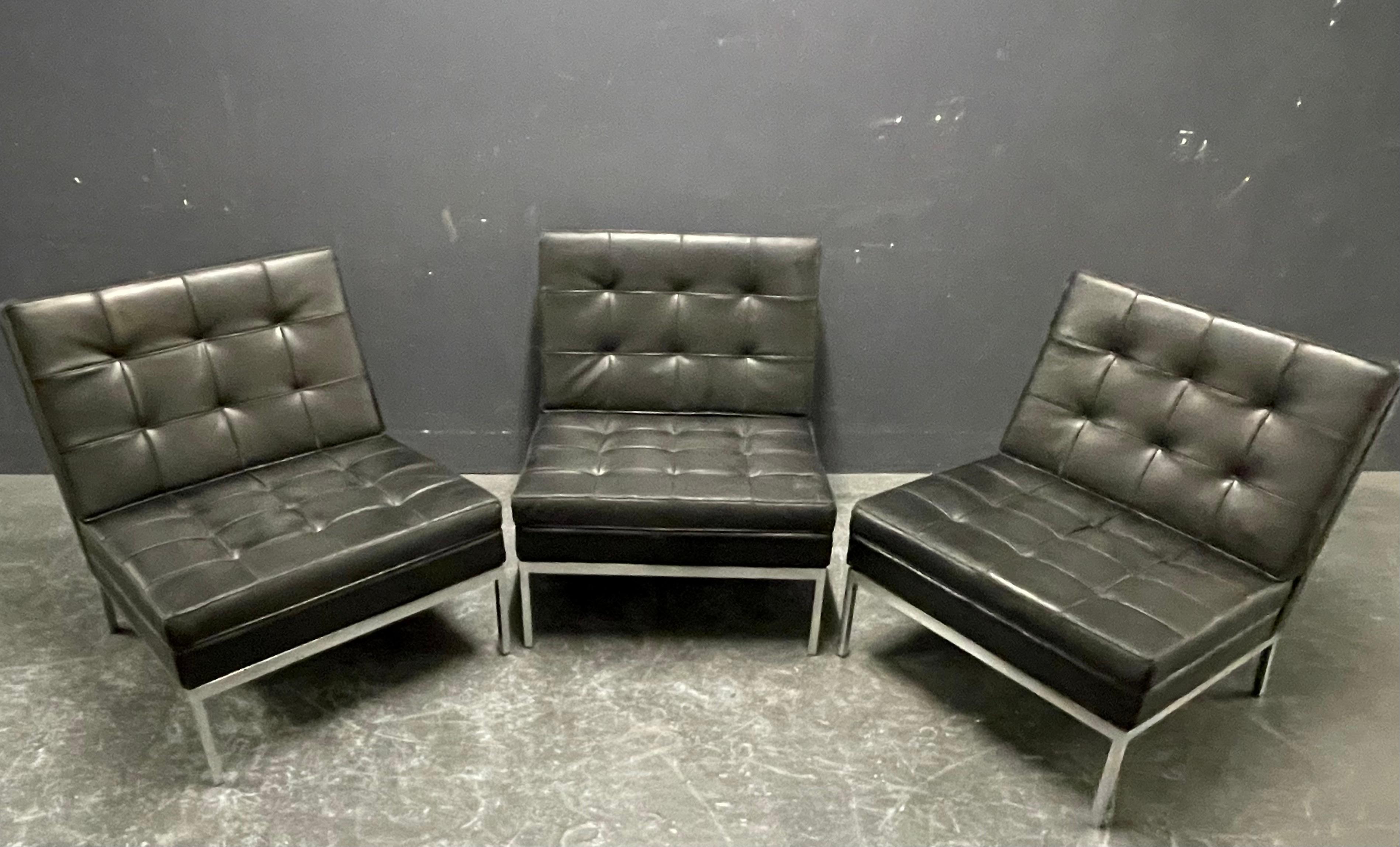 set of 3 no.65 lounge chairs by florence knoll In Good Condition In Munich, DE