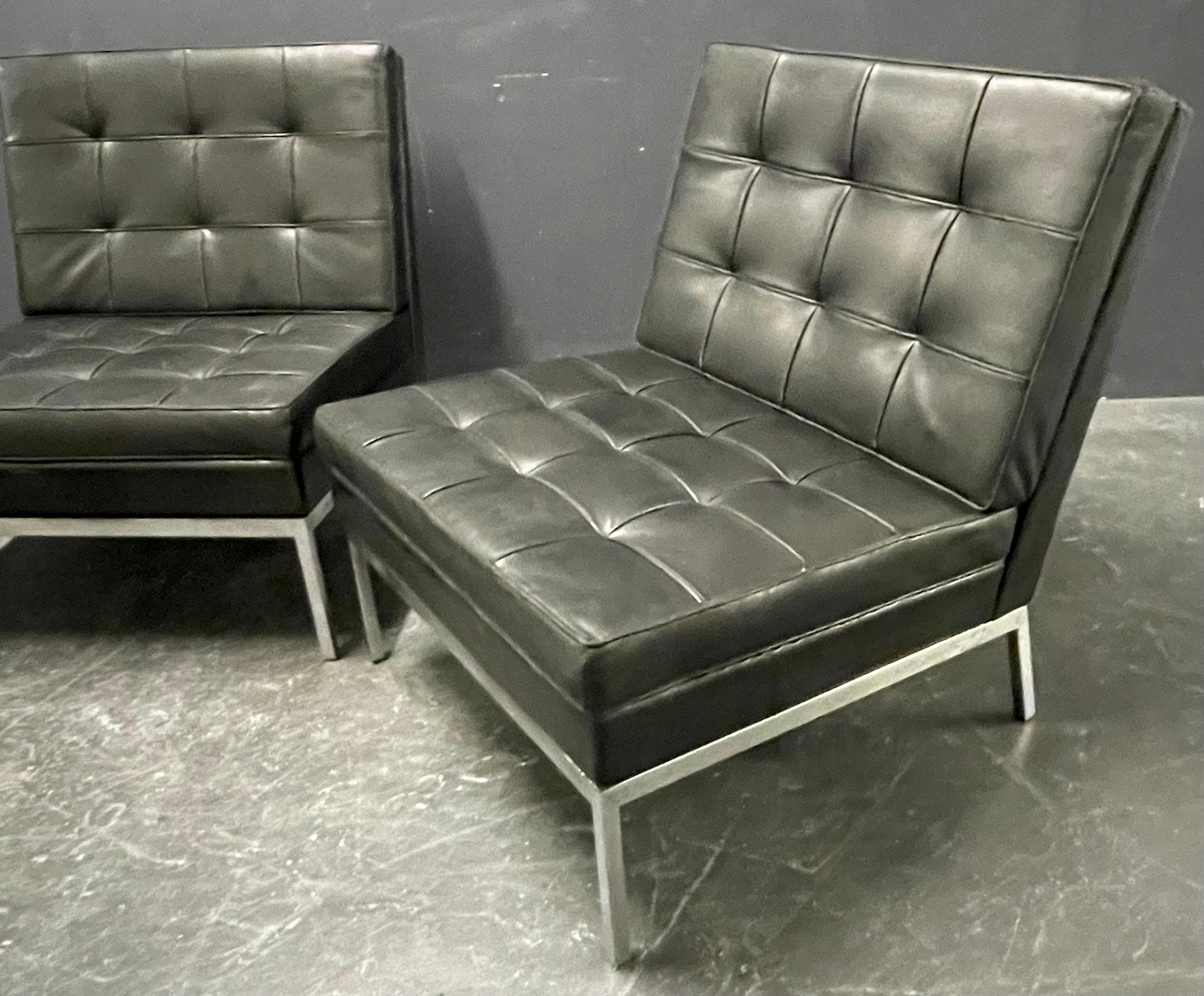 Metal set of 3 no.65 lounge chairs by florence knoll