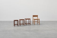 Set di 3 tavoli impilabili in legno di quercia in stile Art Déco, Francia, 1925 ca. 1925