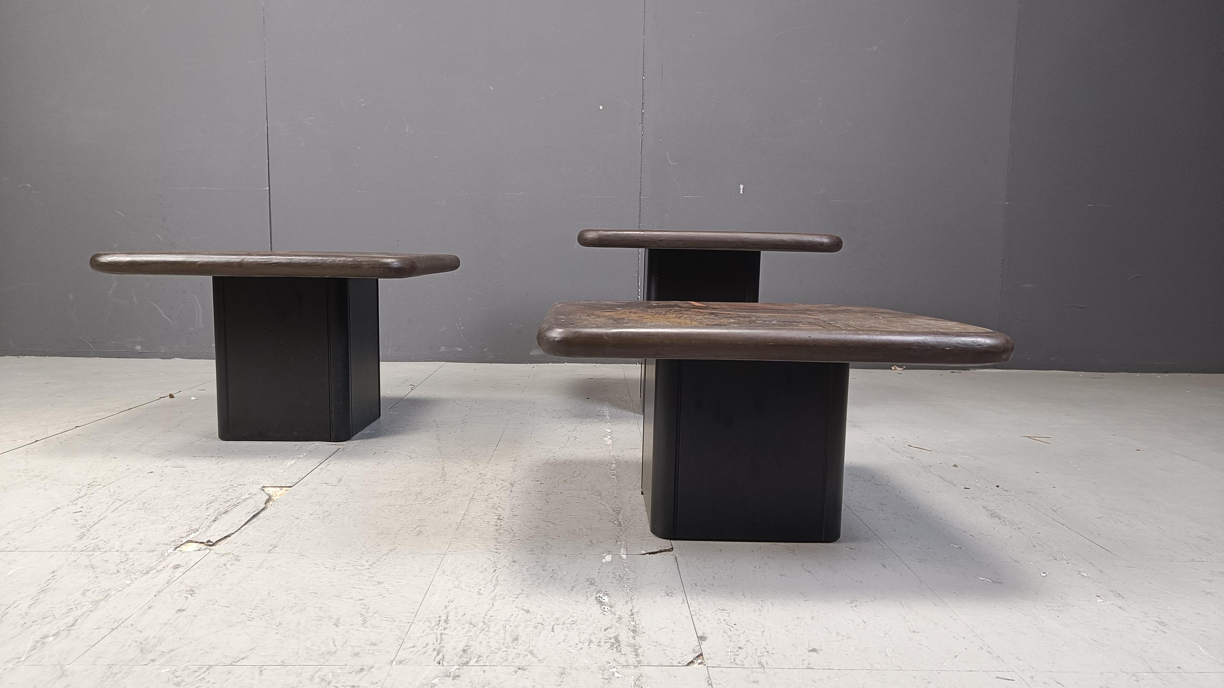 German Set of 3 of vintage side tables by Paul Kingma for C. Kneip, 1990