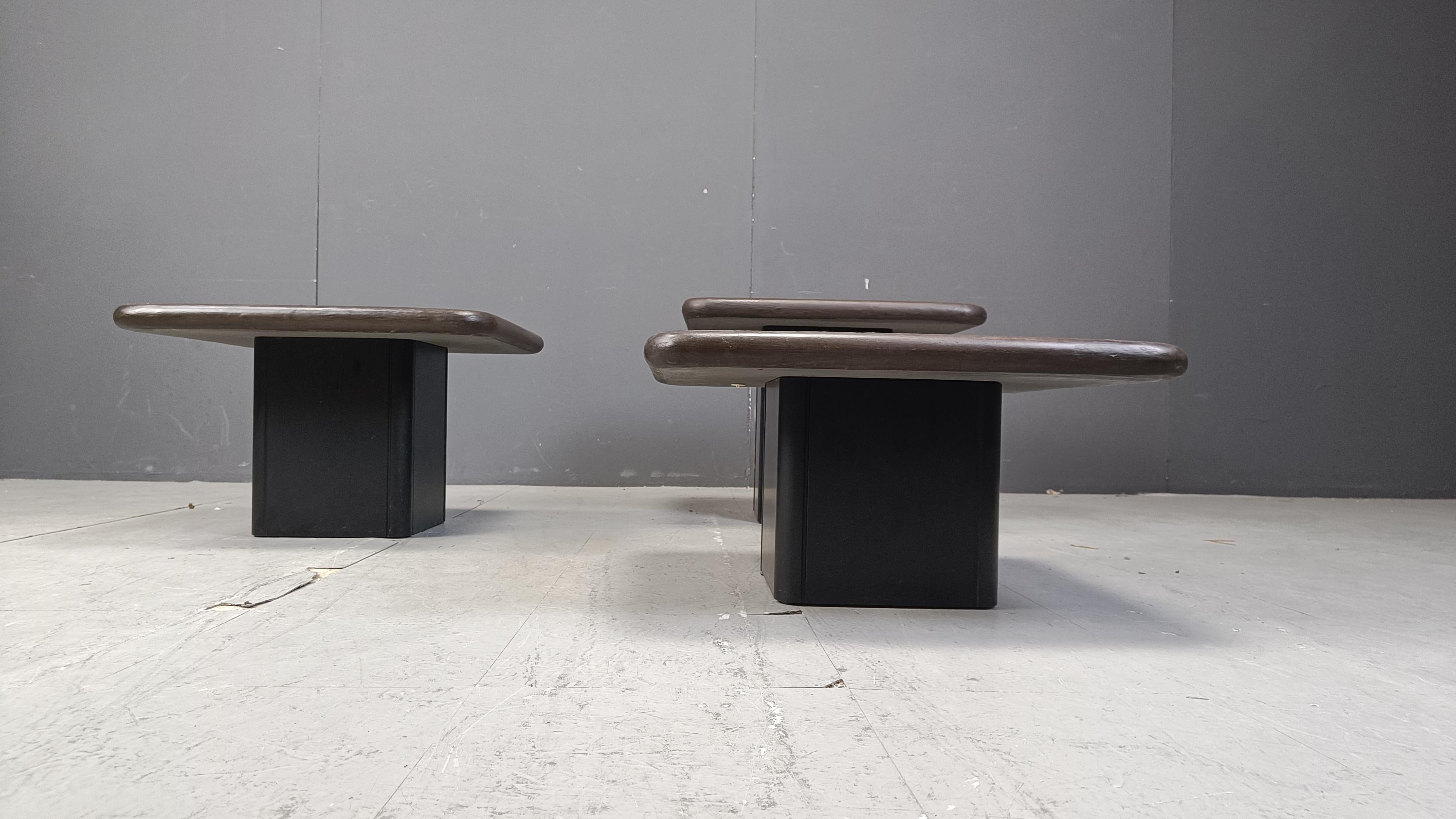 Set of 3 of vintage side tables by Paul Kingma for C. Kneip, 1990 In Good Condition In Leuven, Vlaams Gewest
