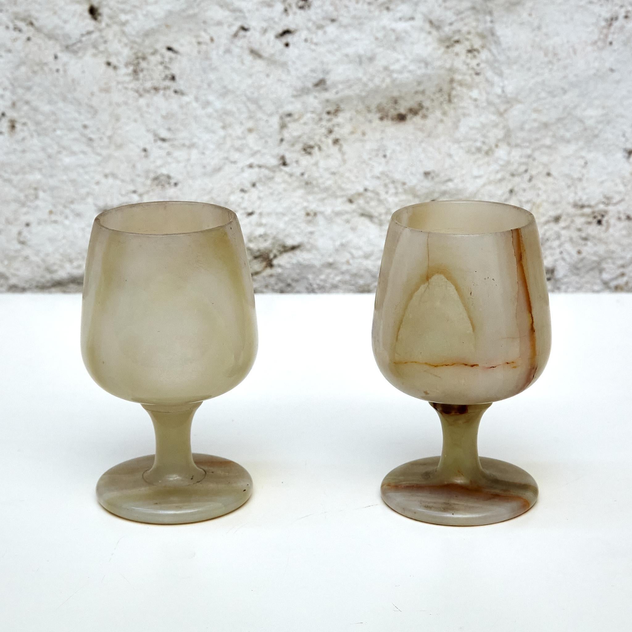 Onyx Set of 3 Onix Cup, circa 1940 For Sale