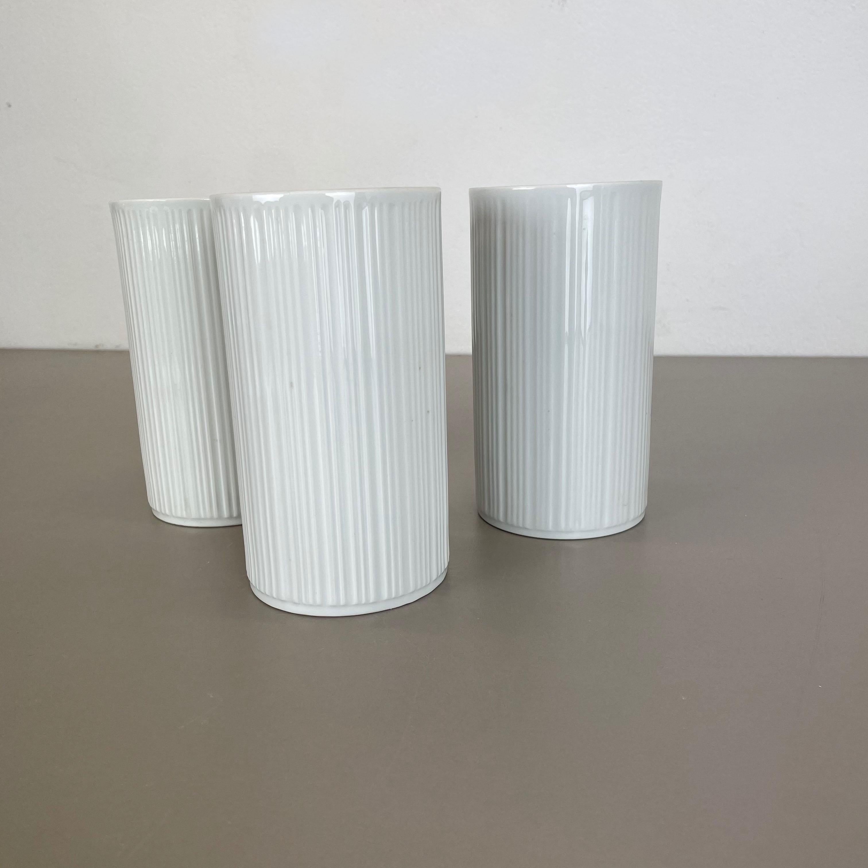 Set di 3 vasi in porcellana OP Art di Melitta Minden, Germania, anni '70 in vendita 3