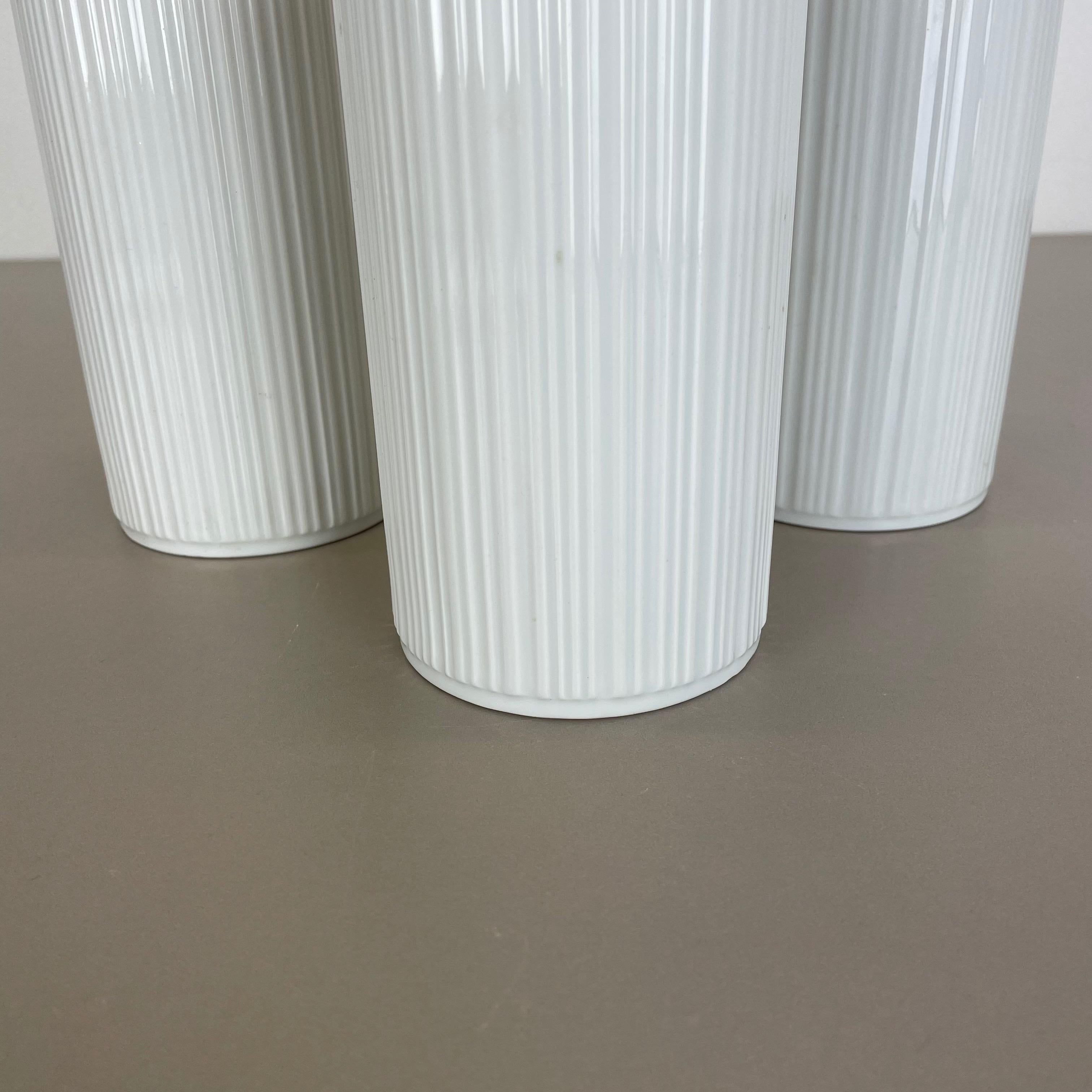 Set of 3 OP Art Porcelain Vases by Melitta Minden, Germany, 1970s For Sale 8