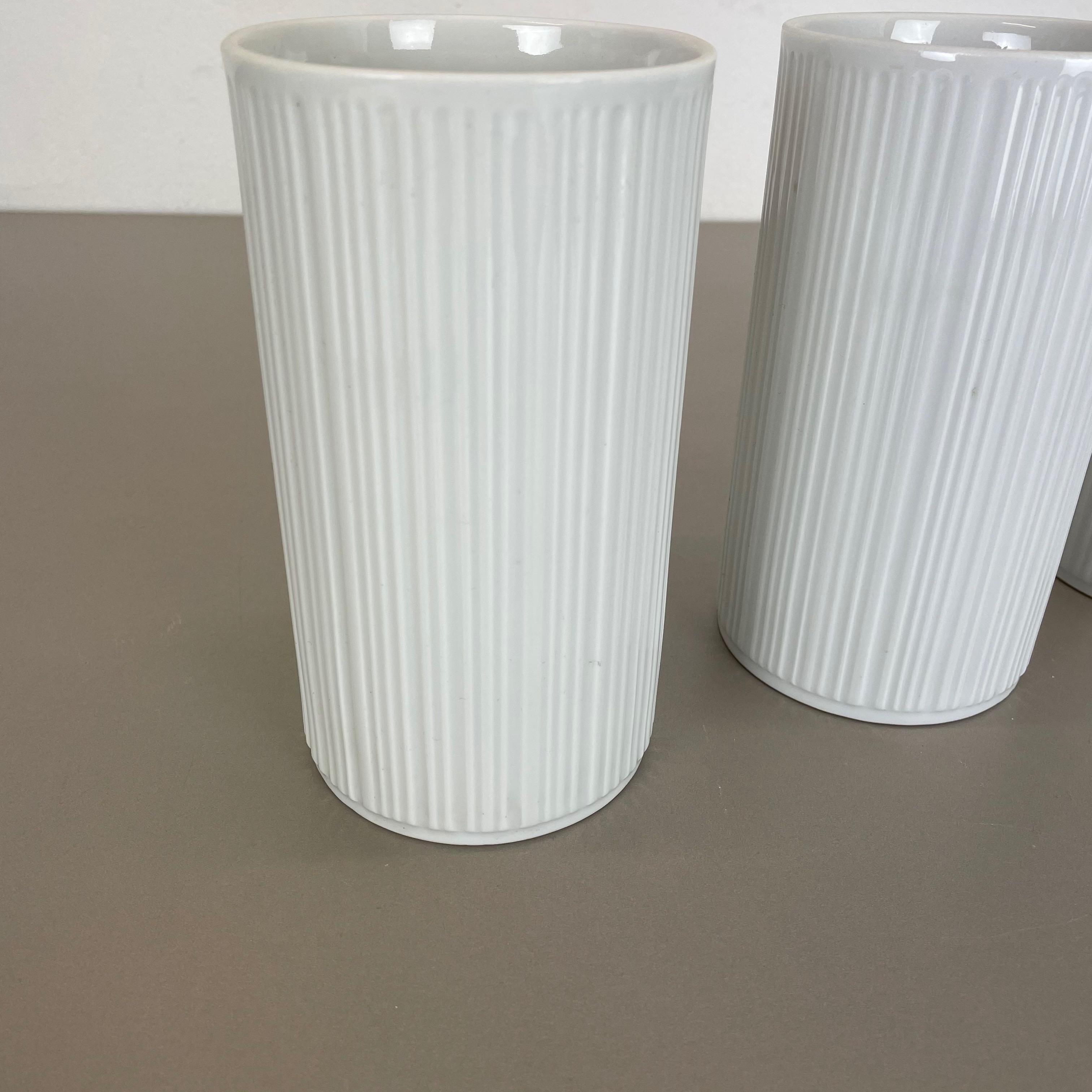 20th Century Set of 3 OP Art Porcelain Vases by Melitta Minden, Germany, 1970s For Sale