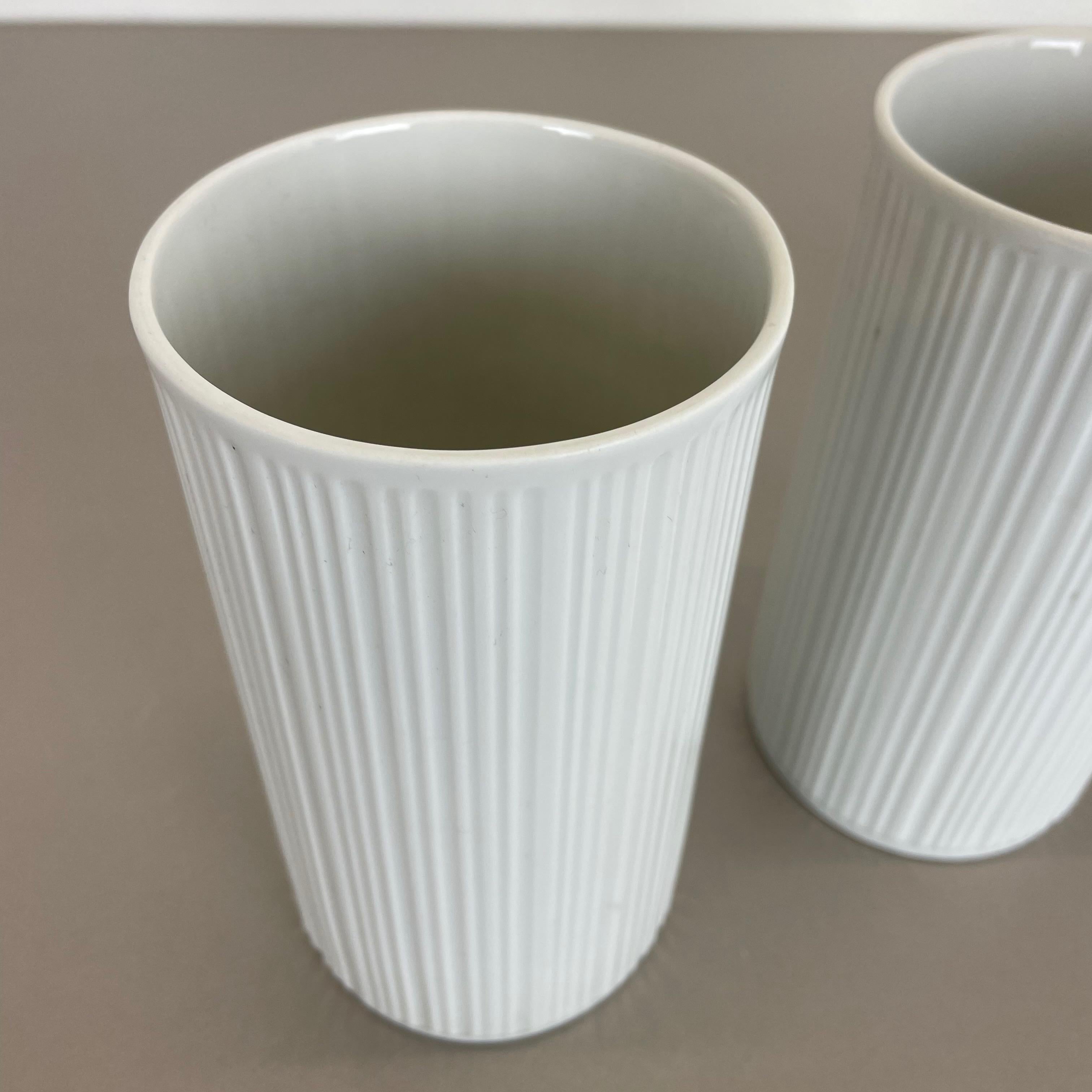 Set of 3 OP Art Porcelain Vases by Melitta Minden, Germany, 1970s For Sale 1