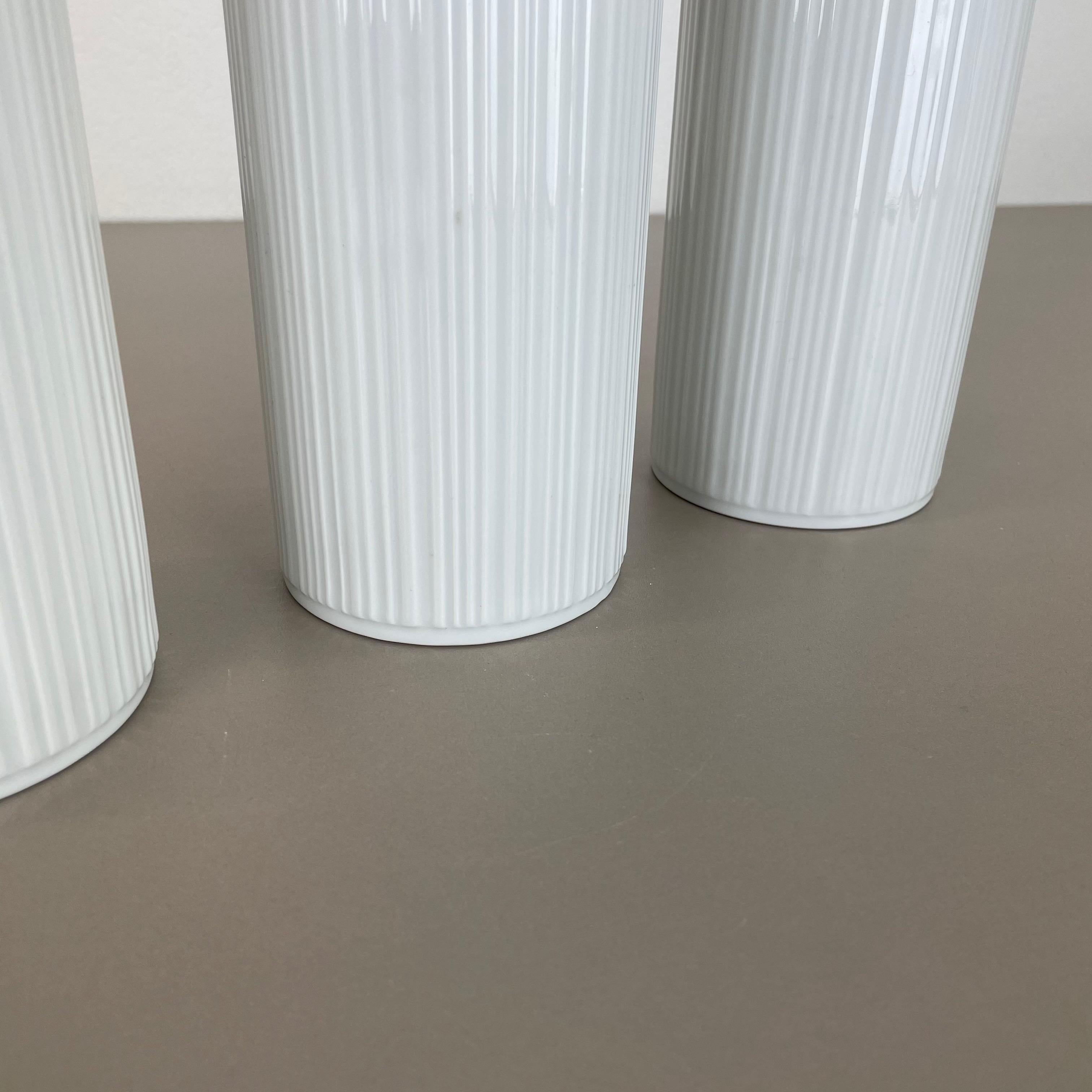 Set of 3 OP Art Porcelain Vases by Melitta Minden, Germany, 1970s For Sale 2