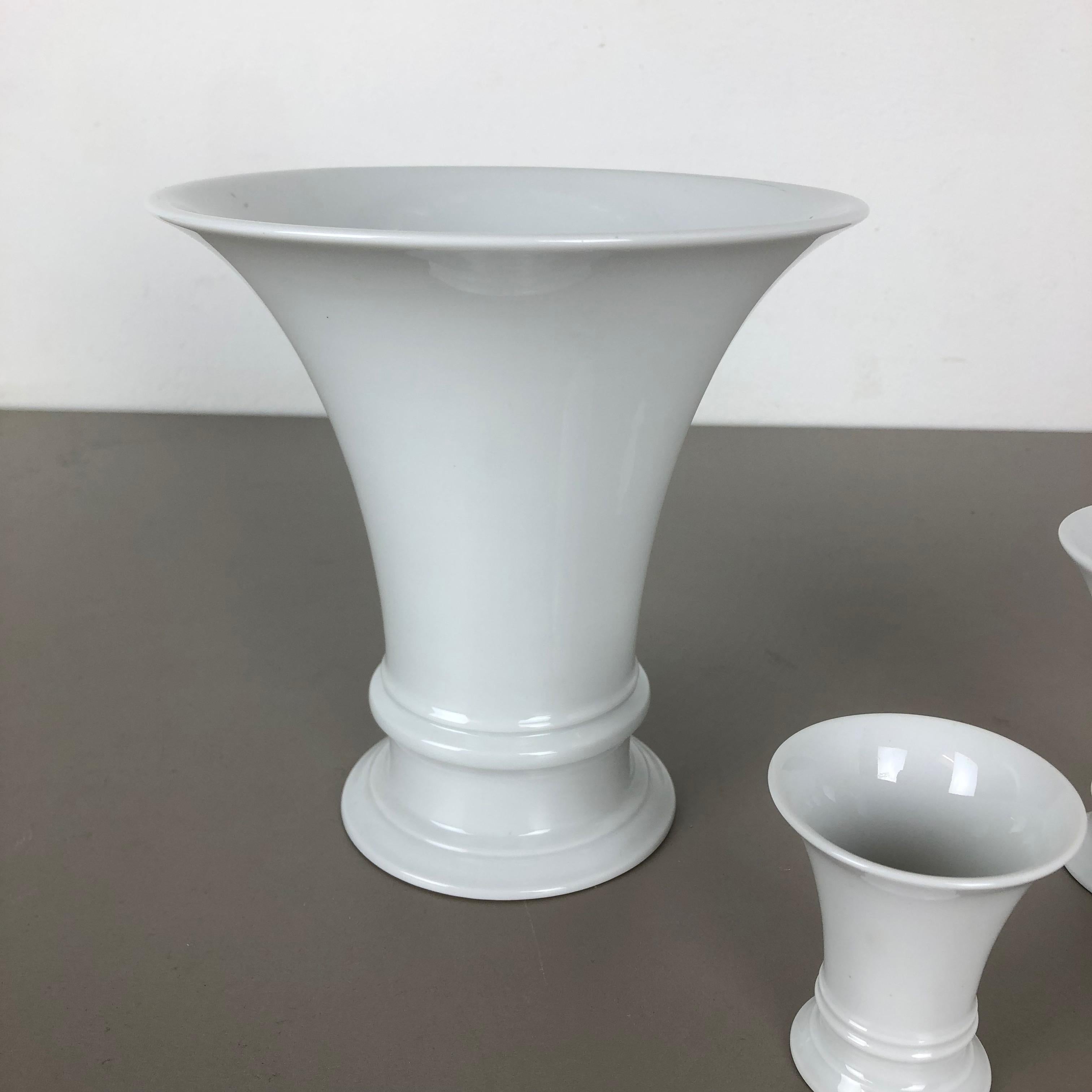 20th Century Set of 3 Op Art Vase Porcelain German Vase by Fürstenberg Ceramics Germany 1970s For Sale