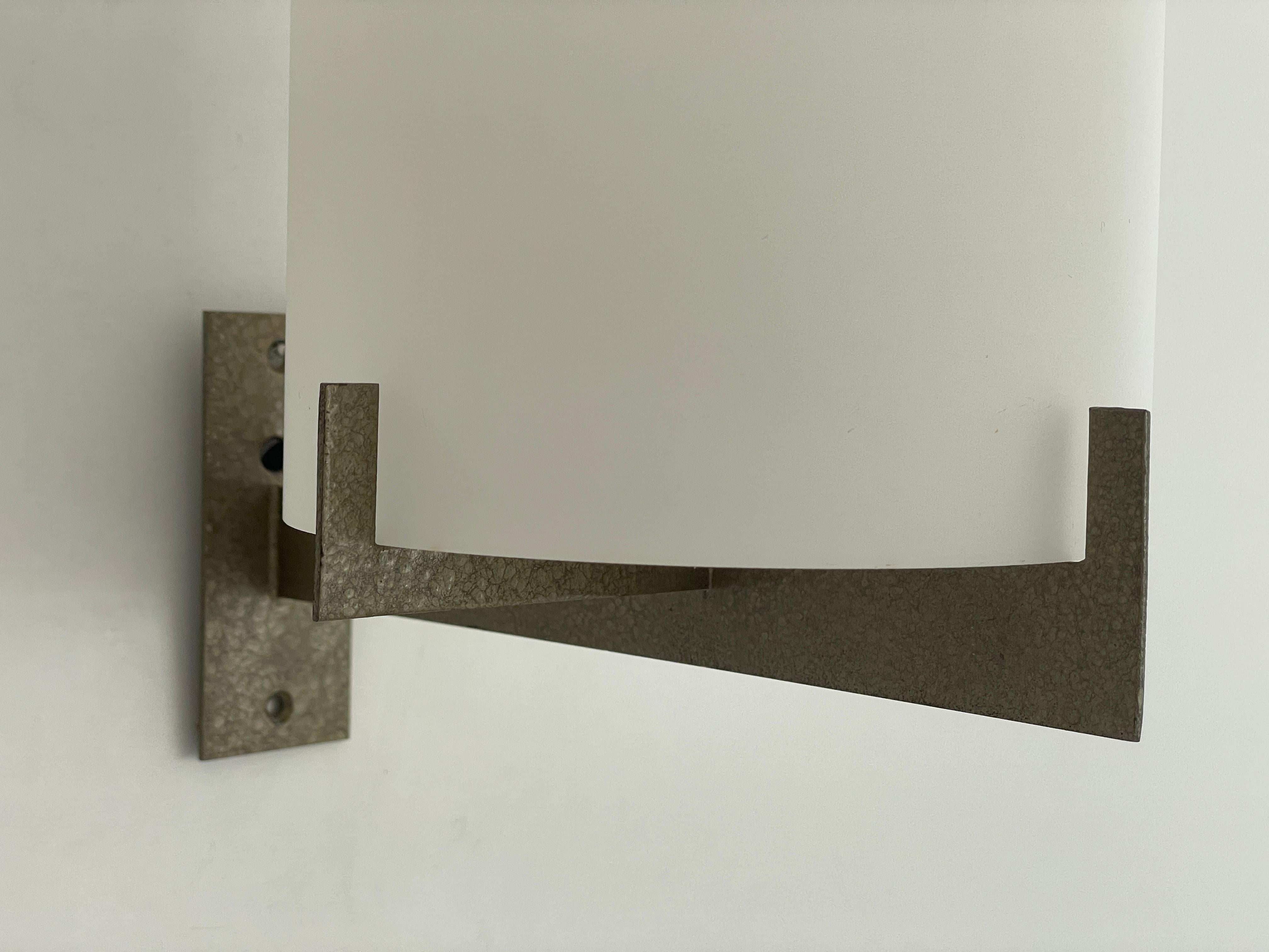 Juego de 3 apliques de cristal opalino de Ignazio Gardella para Azucena, años 50, Italia en venta 4