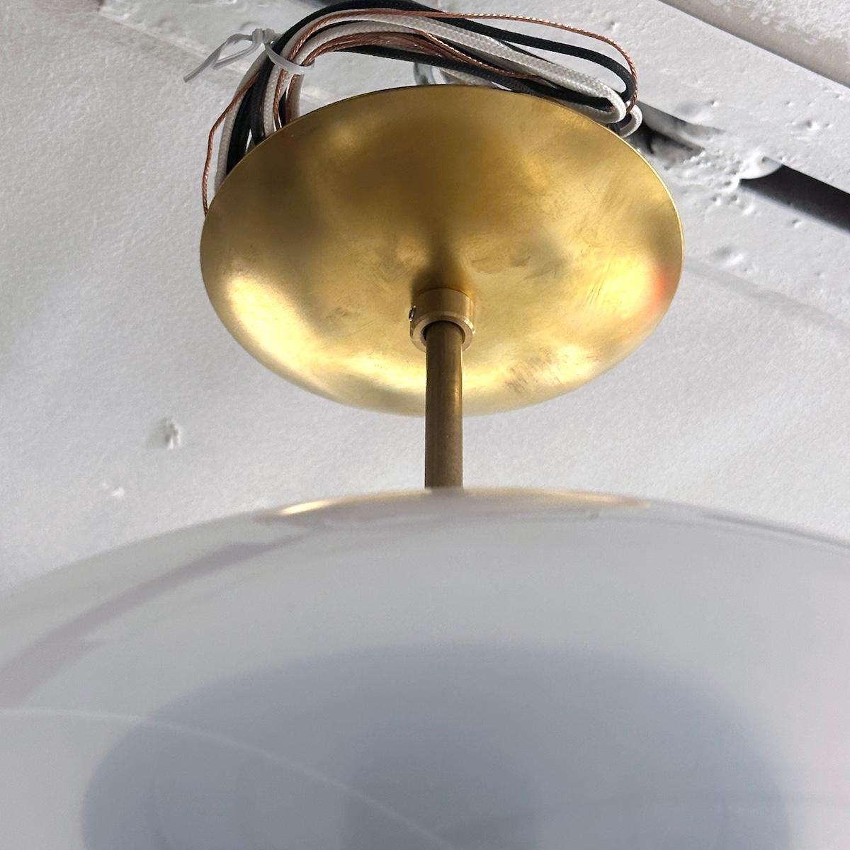 Set of 3 Opaline Glass Light Fixtures, Sold Individually For Sale 6