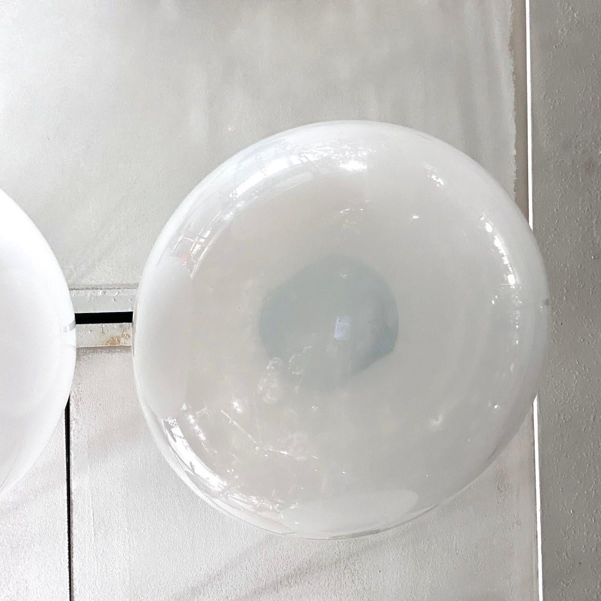 French Set of 3 Opaline Glass Light Fixtures, Sold Individually For Sale