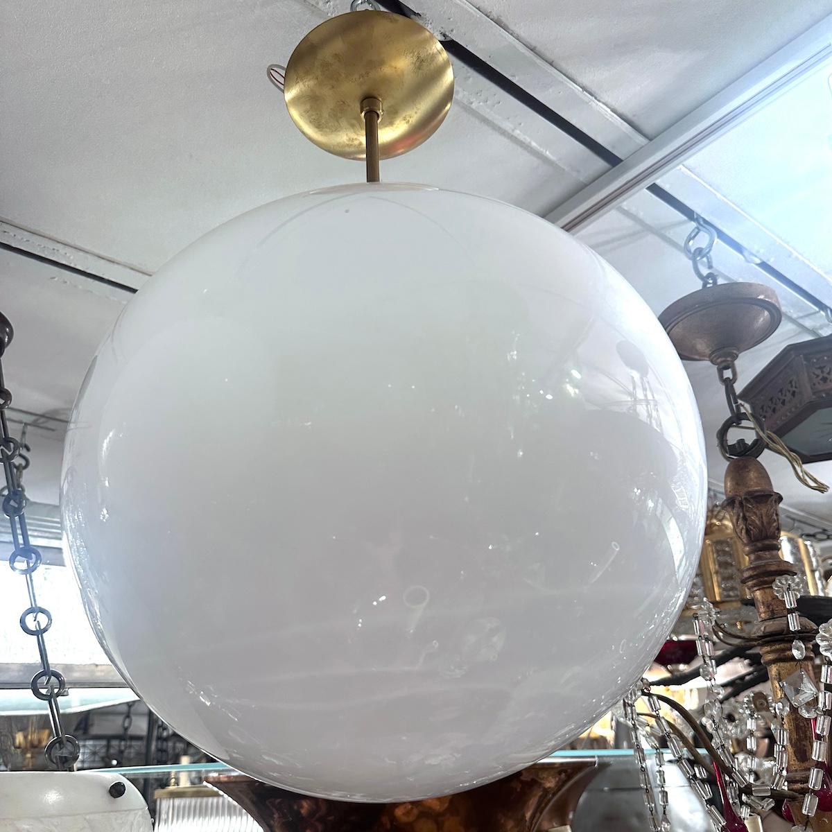 Set of 3 Opaline Glass Light Fixtures, Sold Individually For Sale 2