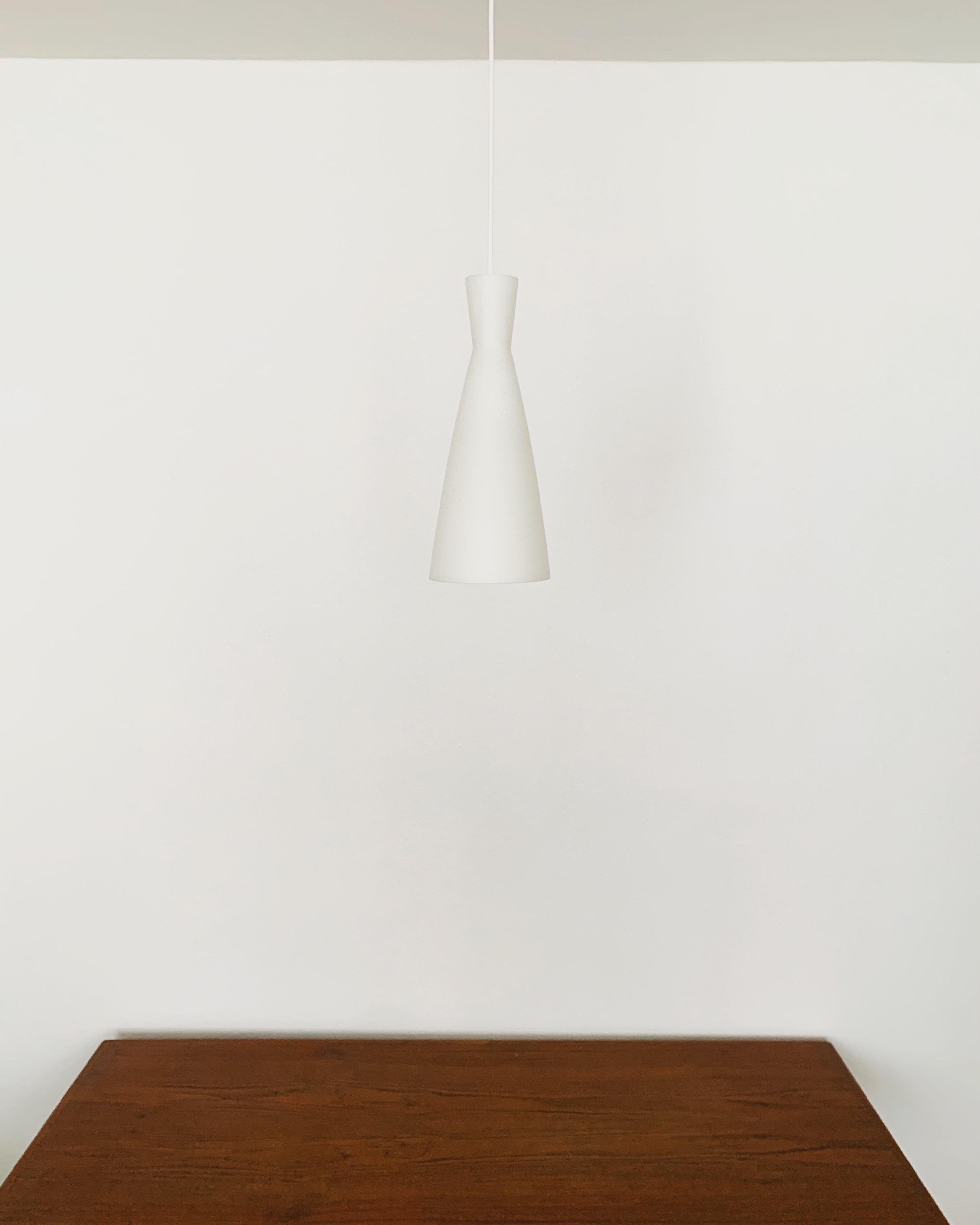 Mid-20th Century Set of 3 Opaline Pendant Lamps by Aloys Gangkofner for Peill and Putzler For Sale