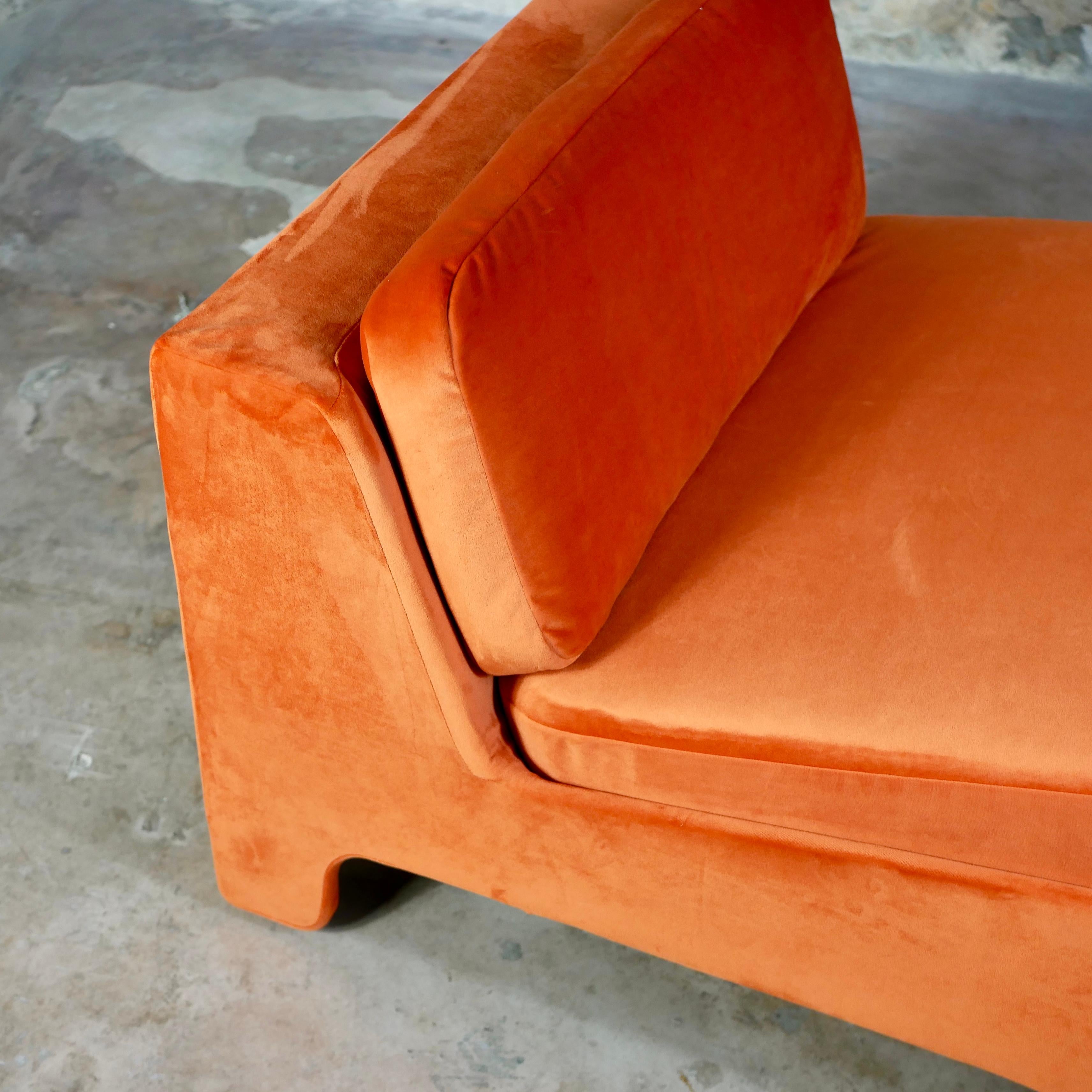 Set of 3 orange velvet armchairs by Beaufort, made in Belgium, 1970s 9