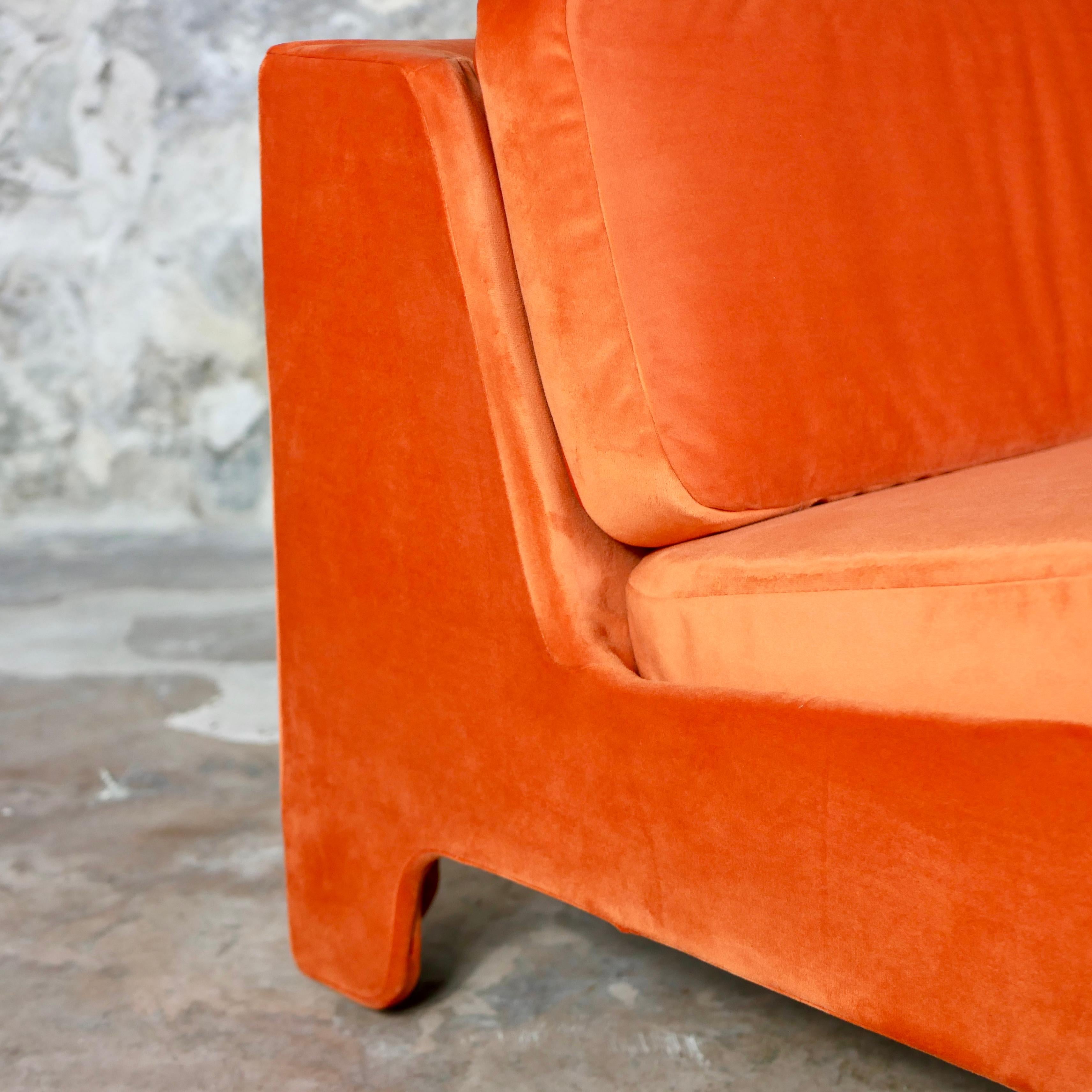 Set of 3 orange velvet armchairs by Beaufort, made in Belgium, 1970s 10