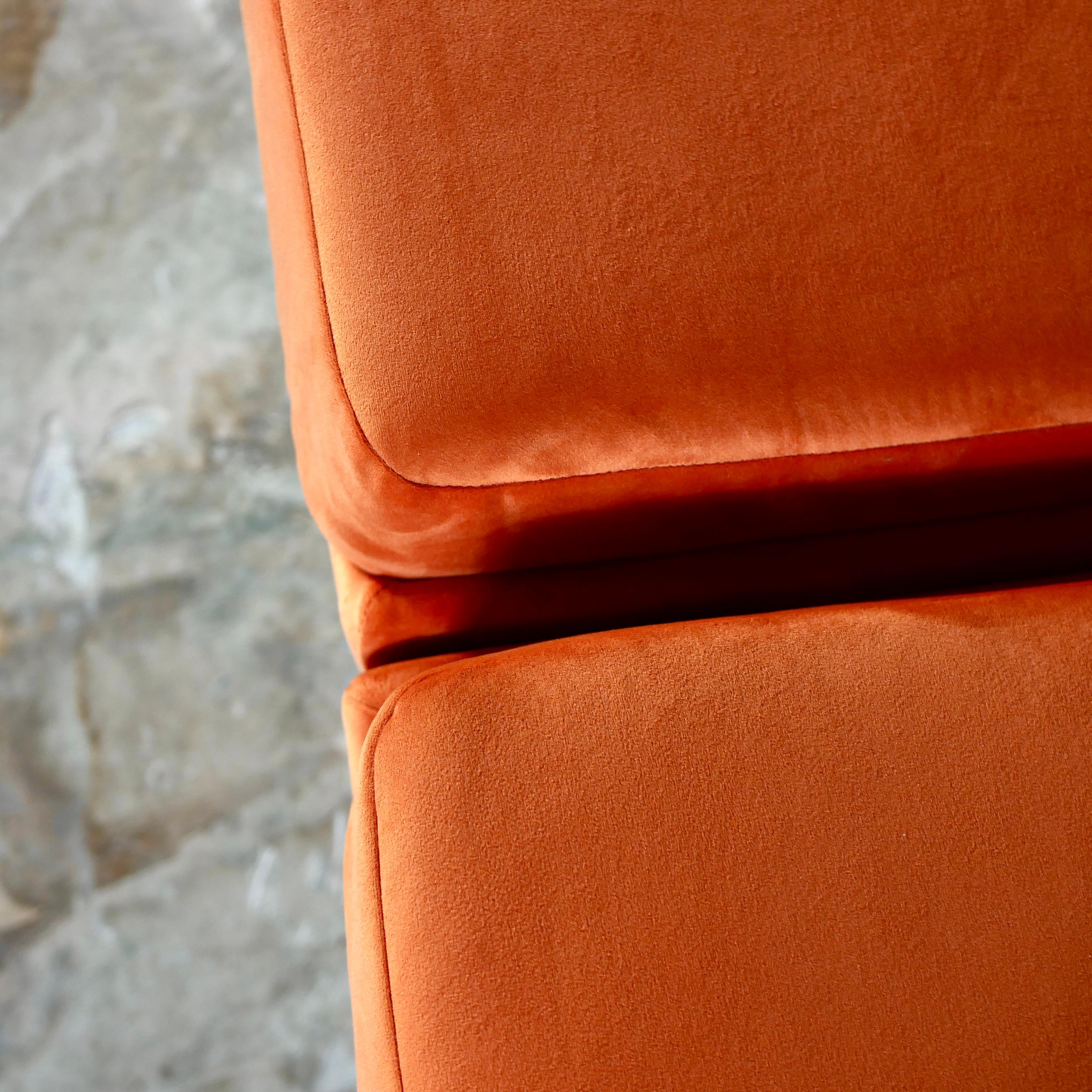 Set of 3 orange velvet armchairs by Beaufort, made in Belgium, 1970s 11
