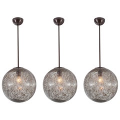 3er-Set organisch-moderne, gesprenkelte Globe Lights, Contemporary