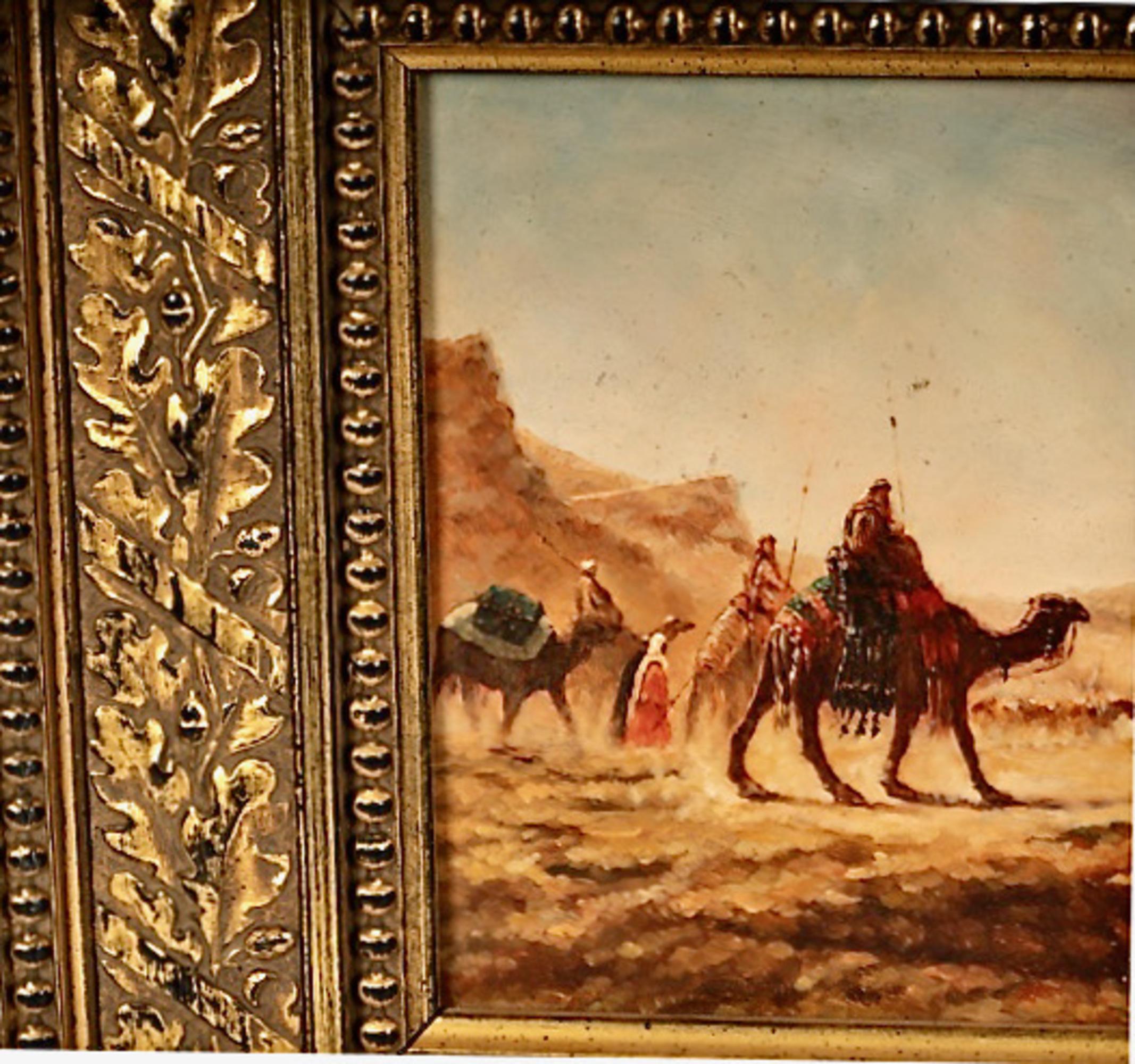 Hand-Painted Set of 2 Orientalist Painting, 19th Century