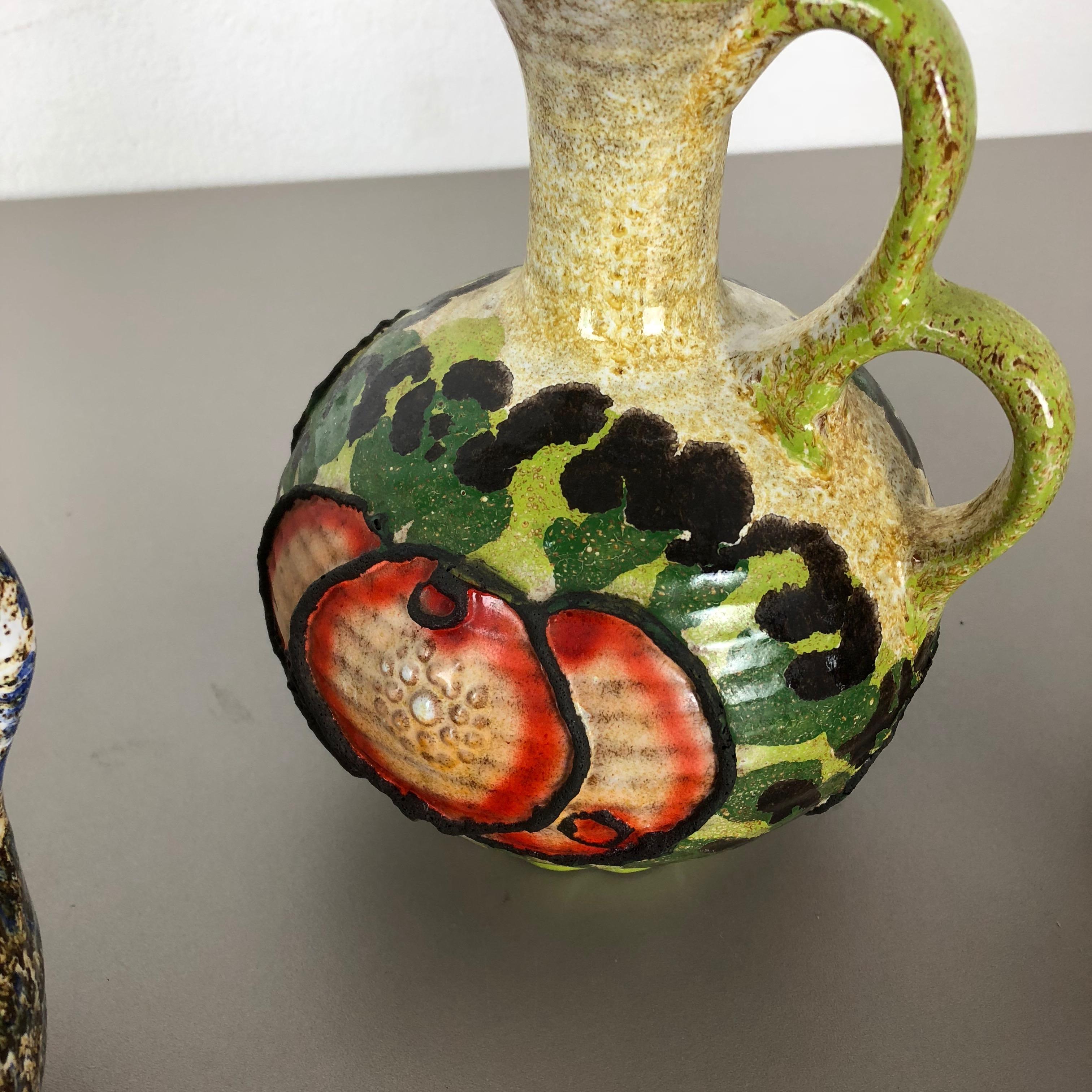 Set of 3 Original 1970 Ceramic Studio Pottery Vase by Marei Ceramics, Germany 1