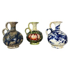 Set of 3 Original 1970 Ceramic Studio Pottery Vase by Marei Ceramics, Germany