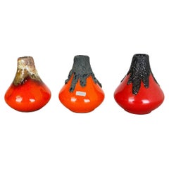 Set von 3 Original-Keramik-Studio-Keramik-Vasen von Roth Ceramics, Deutschland
