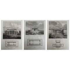 Set of 3 Original Antique Architectural Prints of Ancient Greece, circa 1790