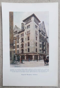 Set of 3 Original Antique Prints of Architectural Drawings of London Buildings.