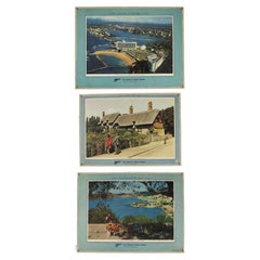Set of 3 original PAN AM Posters paper printed Advertising Vacation USA 1950's
