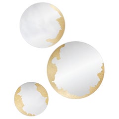 Lot de 3 miroirs muraux ronds Ornato, tailles L, M et S, de la marque Deknudt Mirrors