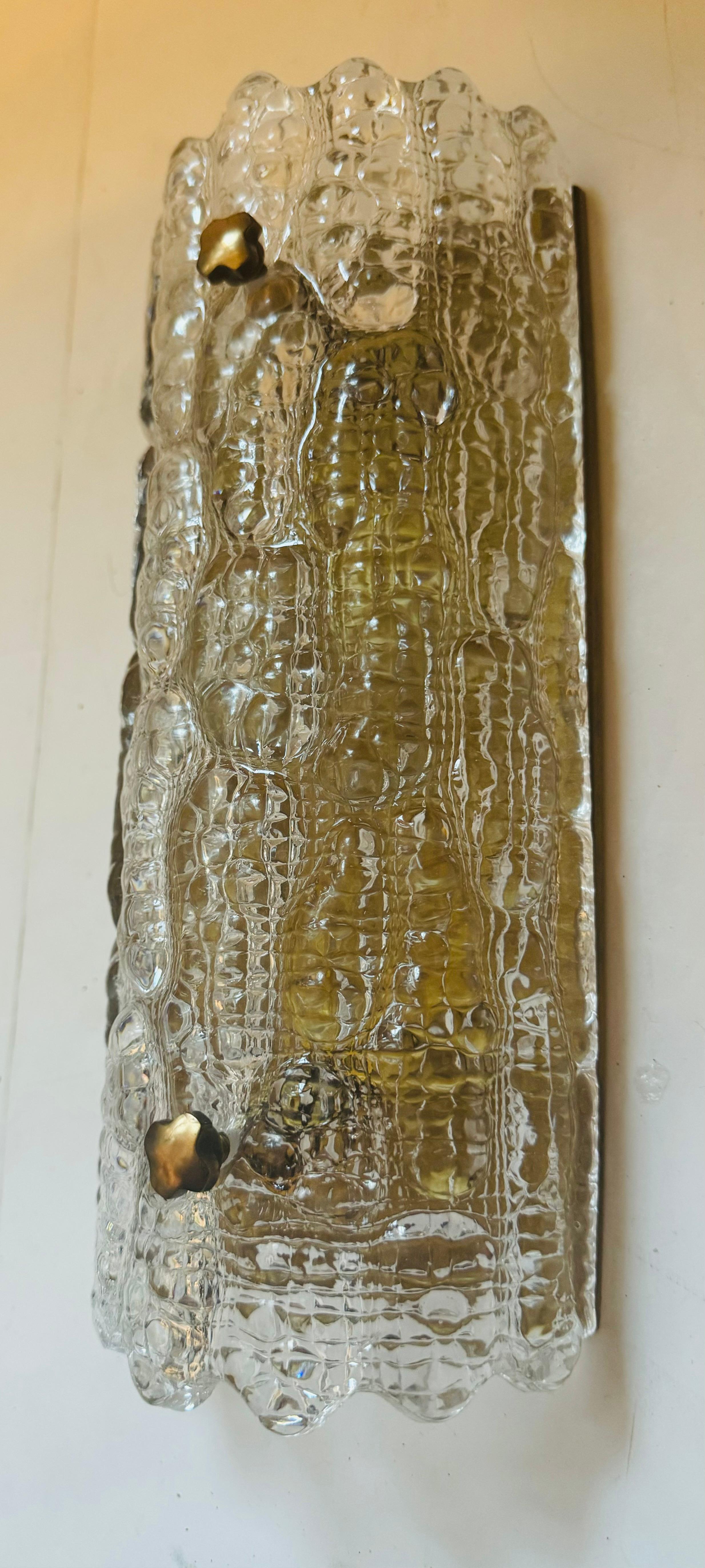 Set di 3 lampade da parete Orrefors in cristallo del 1960, Svezia, metà del secolo scorso in vendita 4