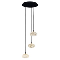 Set di 3 lampade a sospensione ovali di United Alabaster