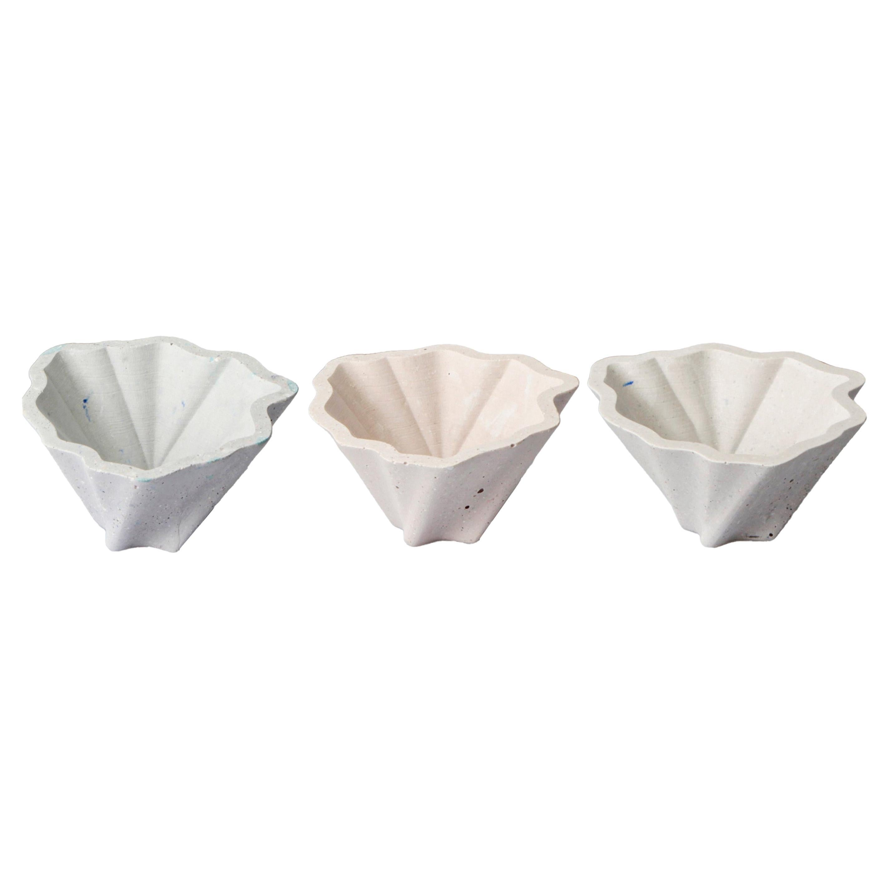 Set of 3 Oyster Shell Trays. From the Oygg series 