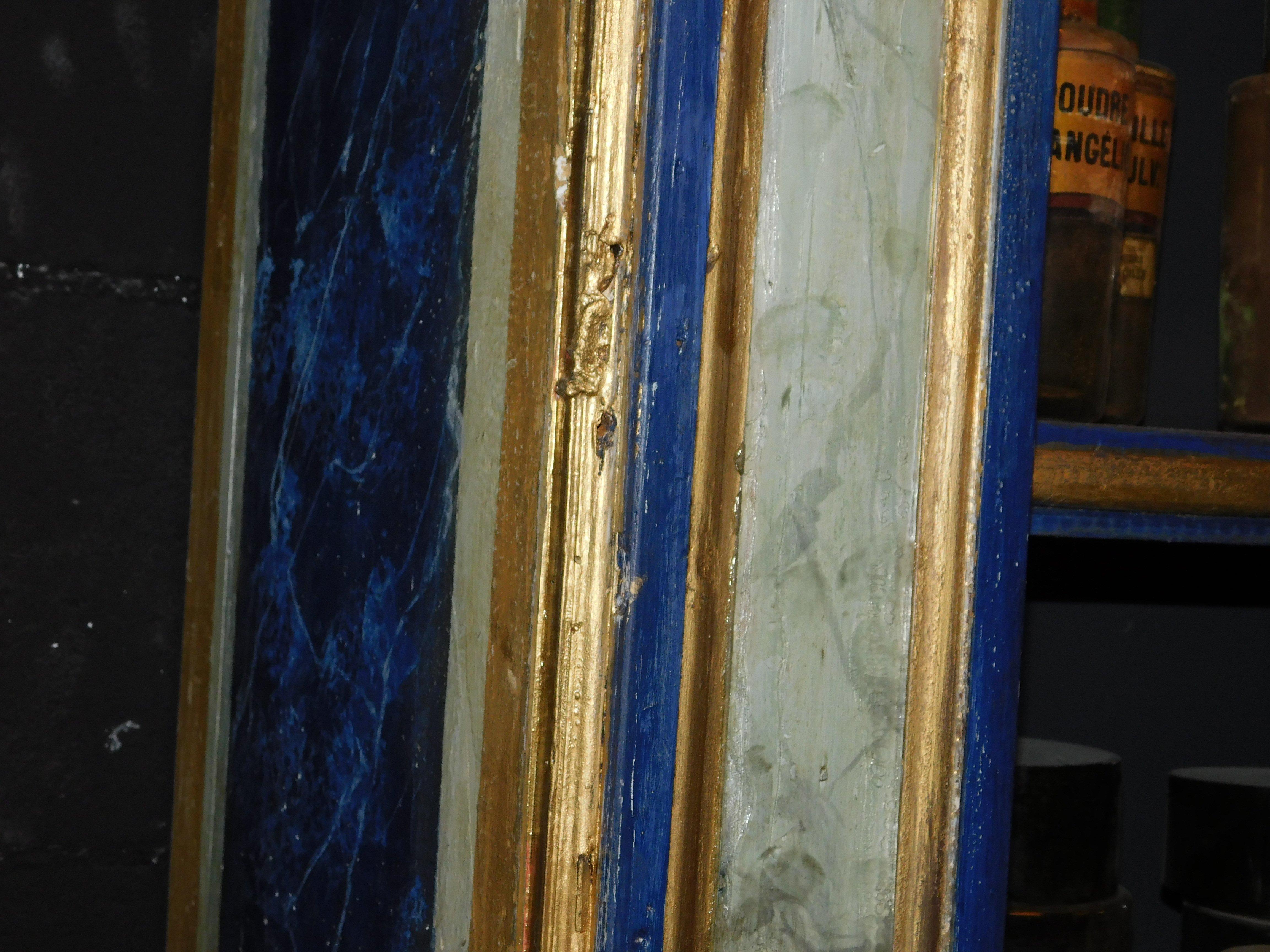 set of 3 painted wooden bookcases decorated with fake marble on glass, Italy For Sale 6