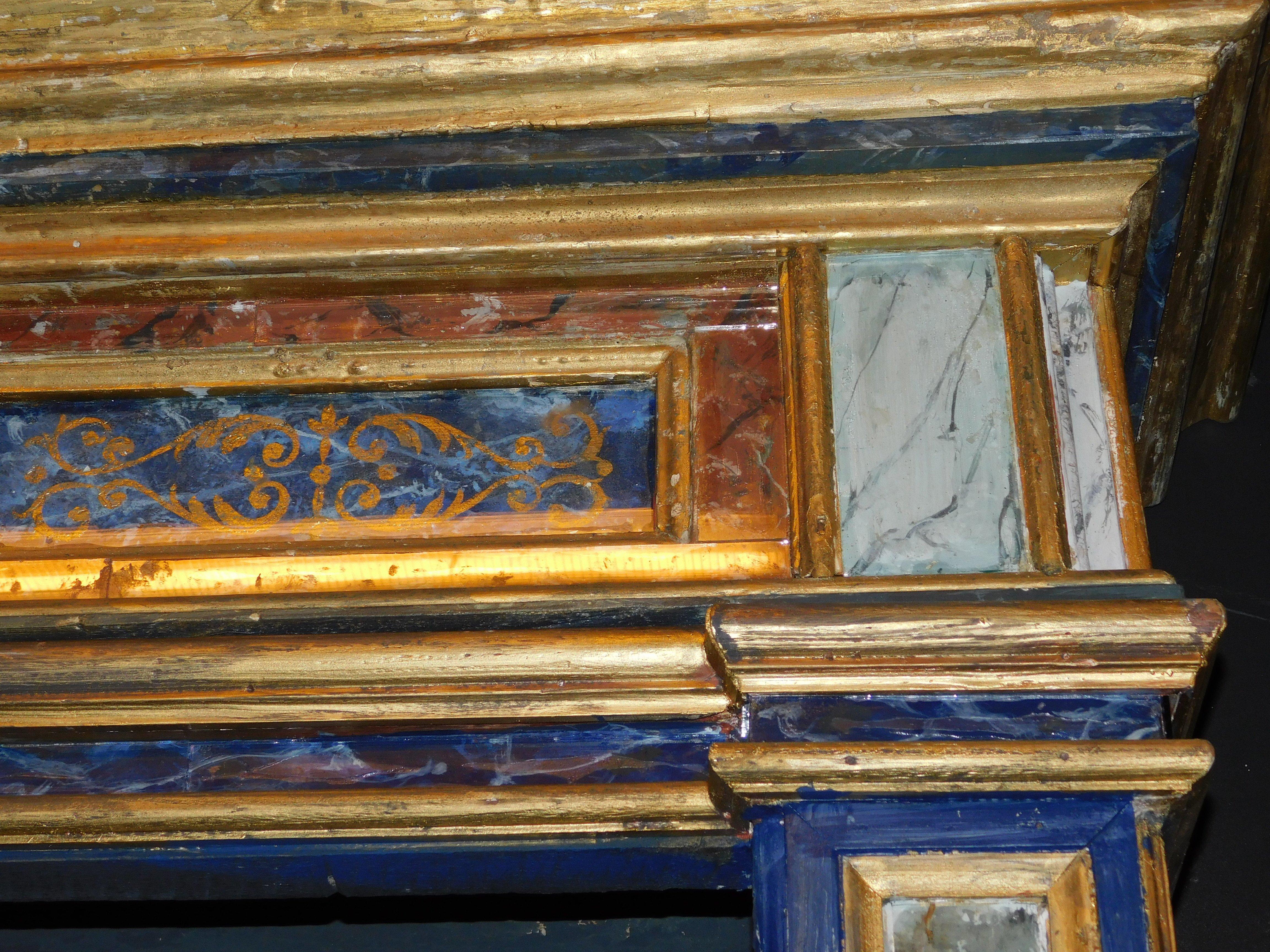 set of 3 painted wooden bookcases decorated with fake marble on glass, Italy For Sale 8