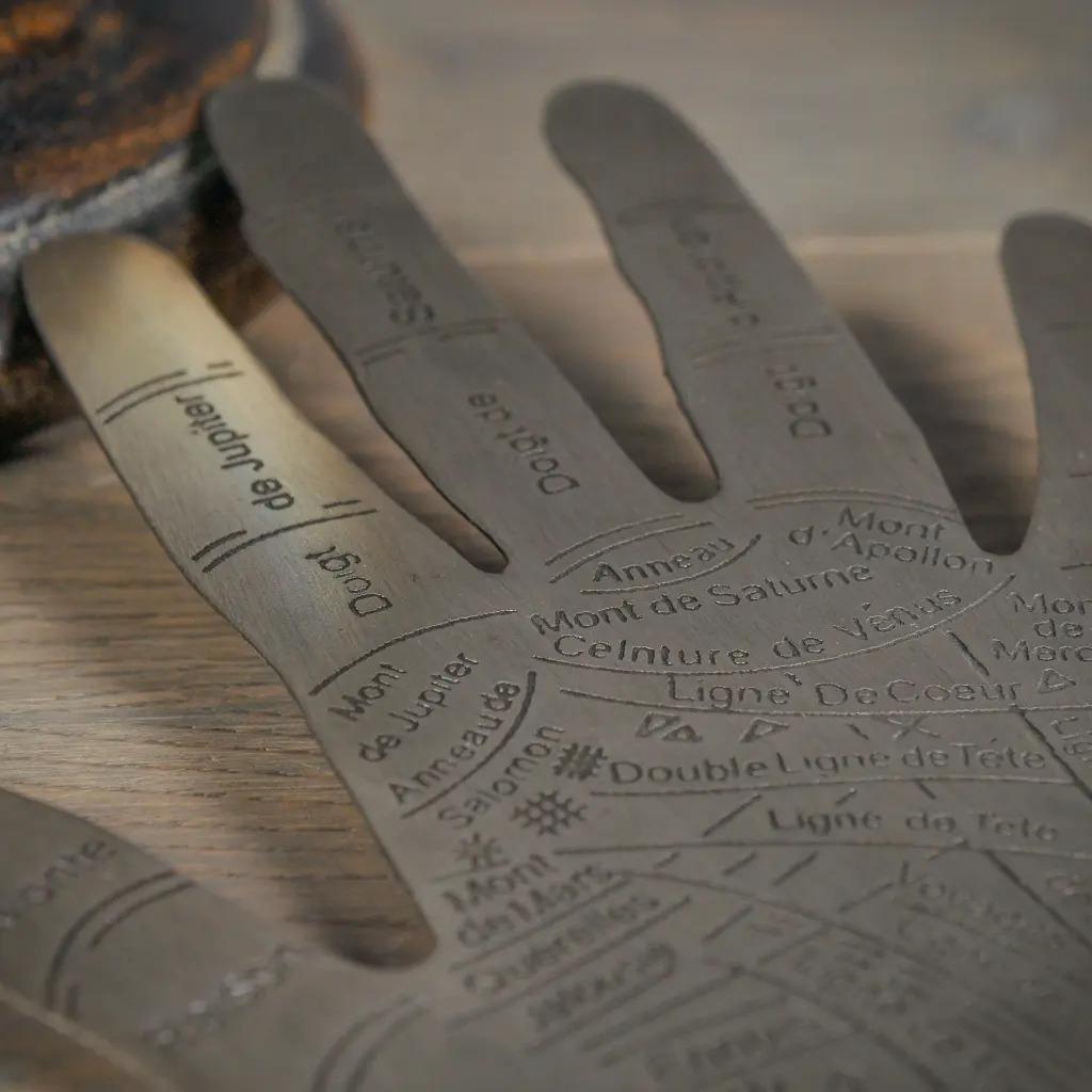 Art déco Set de 3 mains de chiromancien -Divinatory Objects for Objects Reproduction en vente