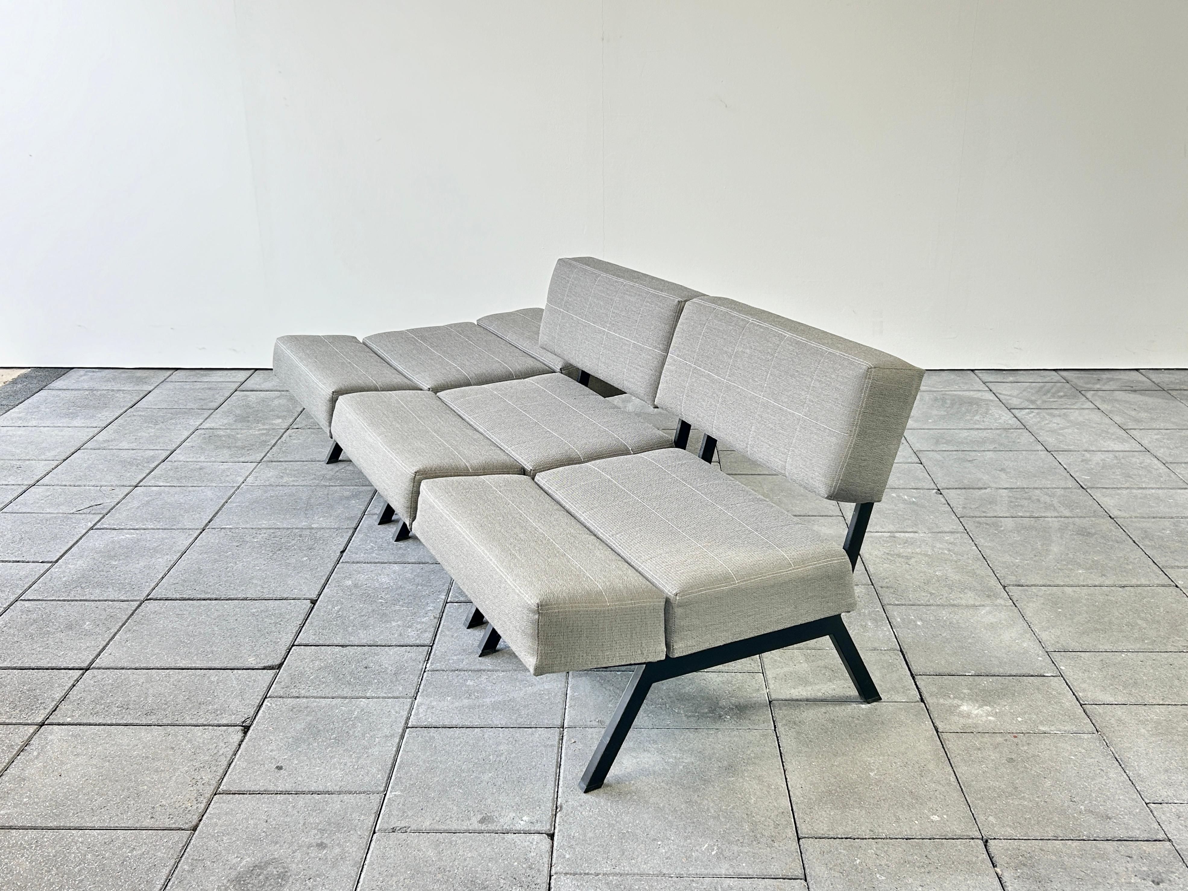 Set of 3 panchetto  lounge chairs designed by Rito Valla for IPE Bologna 1960s  In Good Condition For Sale In Offenburg, Baden Wurthemberg