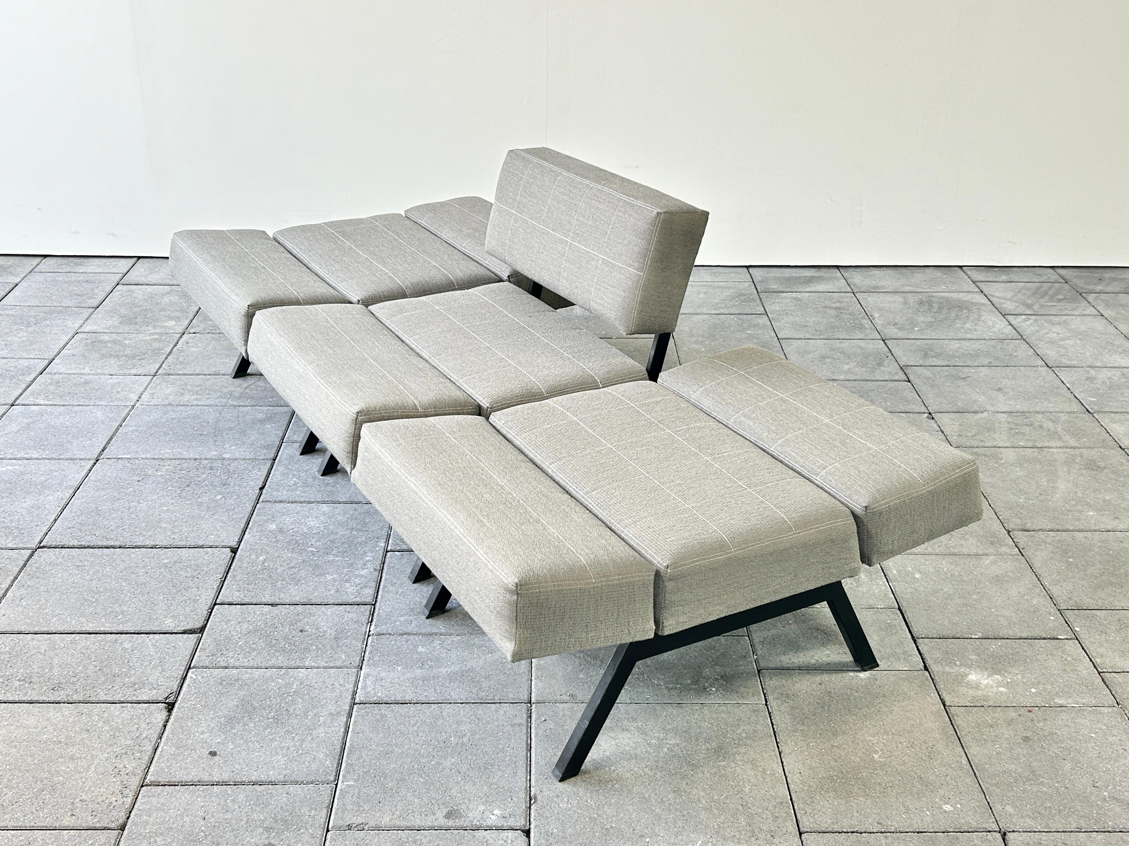 Set of 3 panchetto  lounge chairs designed by Rito Valla for IPE Bologna 1960s  For Sale 1