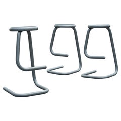 Set of 3 Paperclip Model 'K700' Bar Stools by Kinetics in Grey Enamel