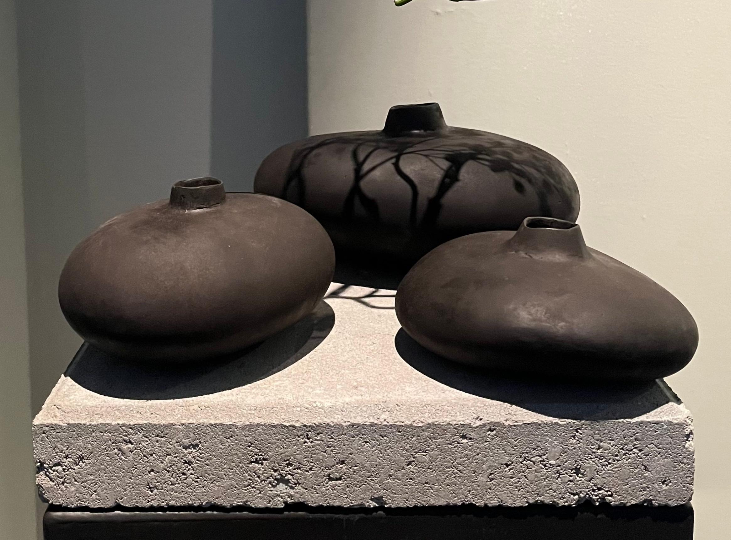 Set Of 3 Patinated Bronze Object 01 by Herma de Wit
Limited Edition of 30 + 3AP pieces.
Dimensions: Small: D 9 x W 17 x H 15 cm.
Medium: D 11 x W 18 x H 14 cm.
Large: D 12 x W 23 x H 16 cm.
Materials: Patinated bronze.

Nature, a boundless source of