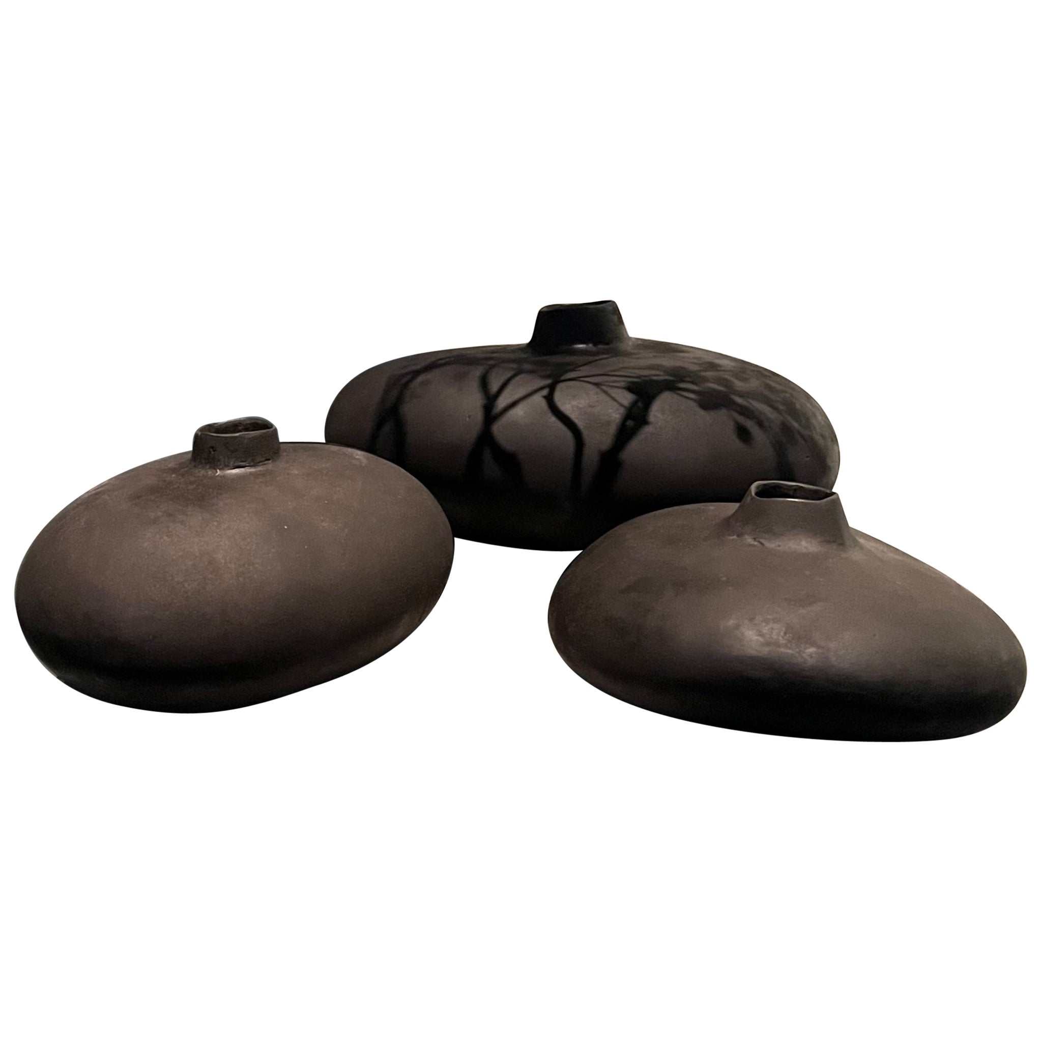 Set di 3 oggetti in bronzo patinato 01 di Herma de Wit