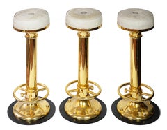 Satz mit 3 Stück. Italienische Yacht Barhocker/Stühle aus der Mitte des Jahrhunderts