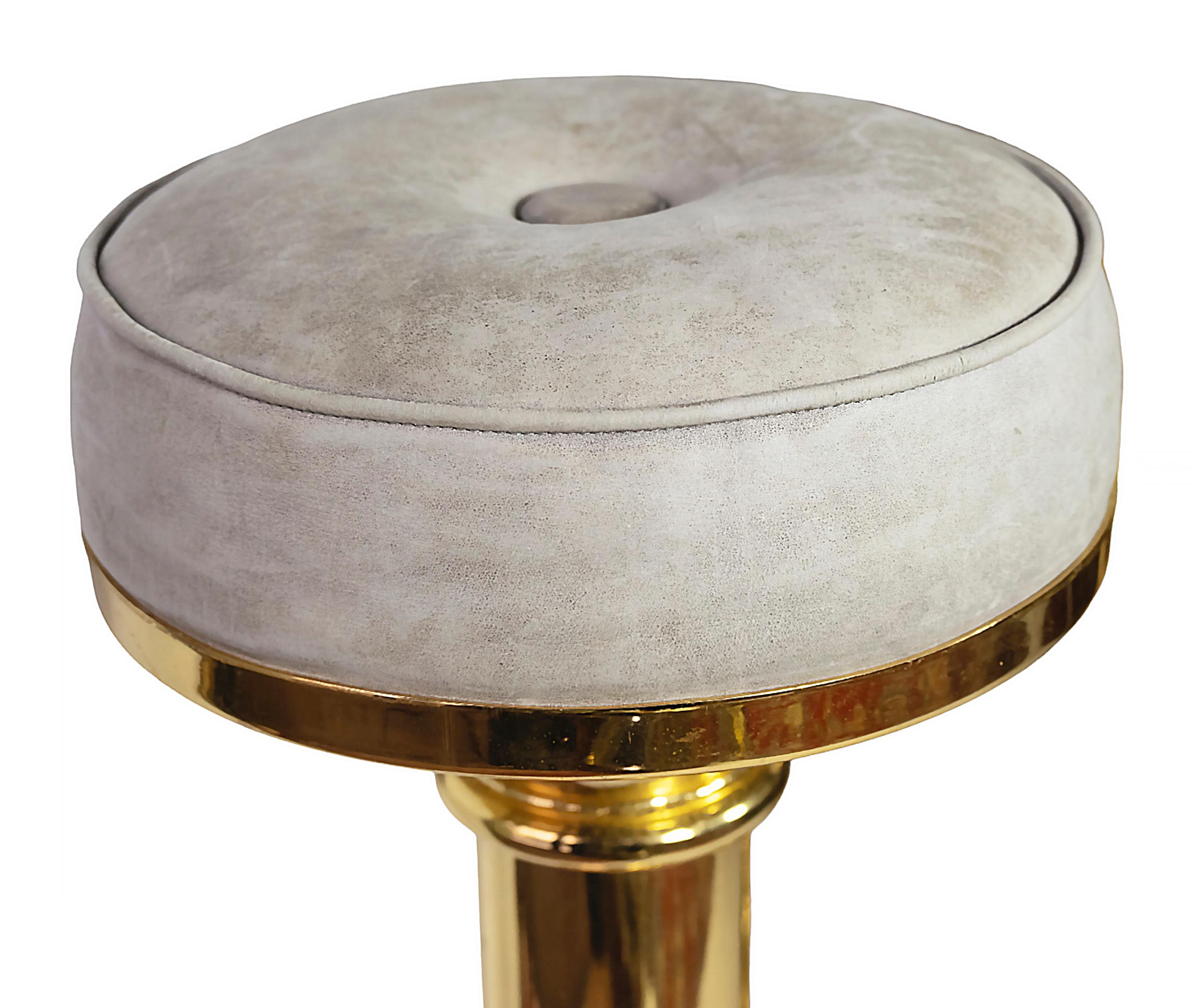 Gilt Set of 3 Pcs. Mid-Century Italian Yacht Bar Stools/Chairs